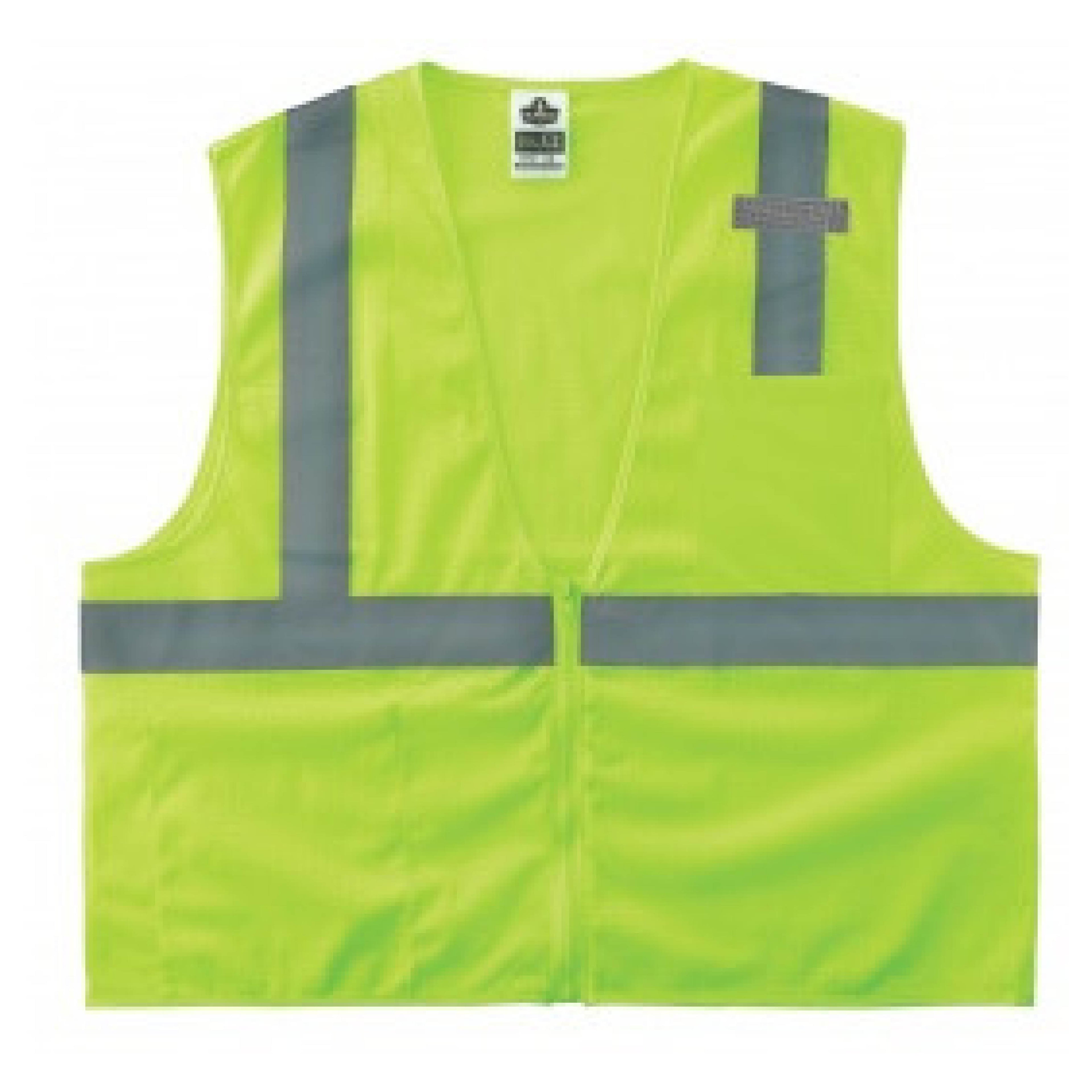 Ergodyne GloWear 8210Z 21059 Class 2 Hi-Viz Lime Safety Vest with Zipper, 4X/5X