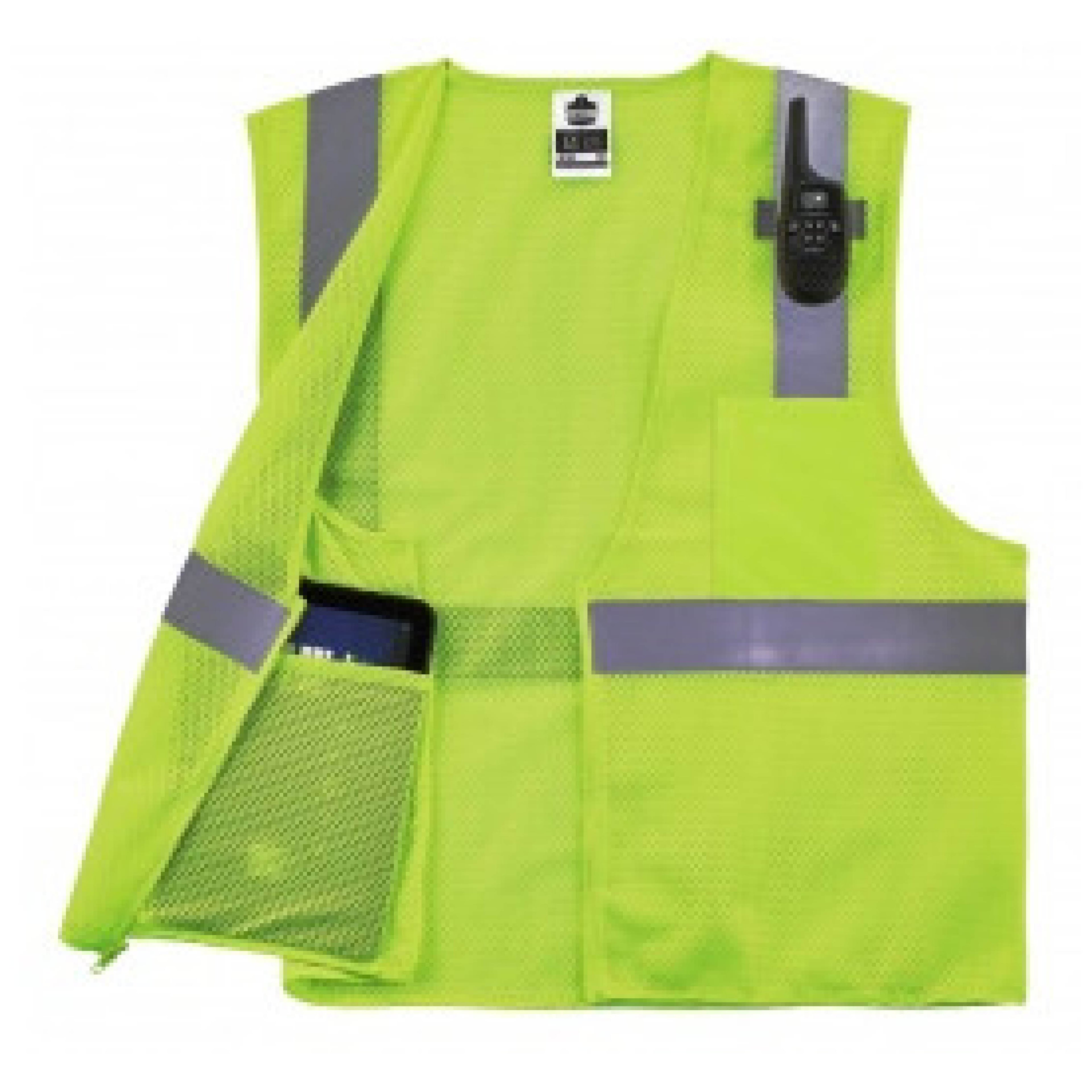 Ergodyne GloWear 8210Z 21057 Class 2 Hi-Viz Lime Safety Vest with Zipper, 2X/3X