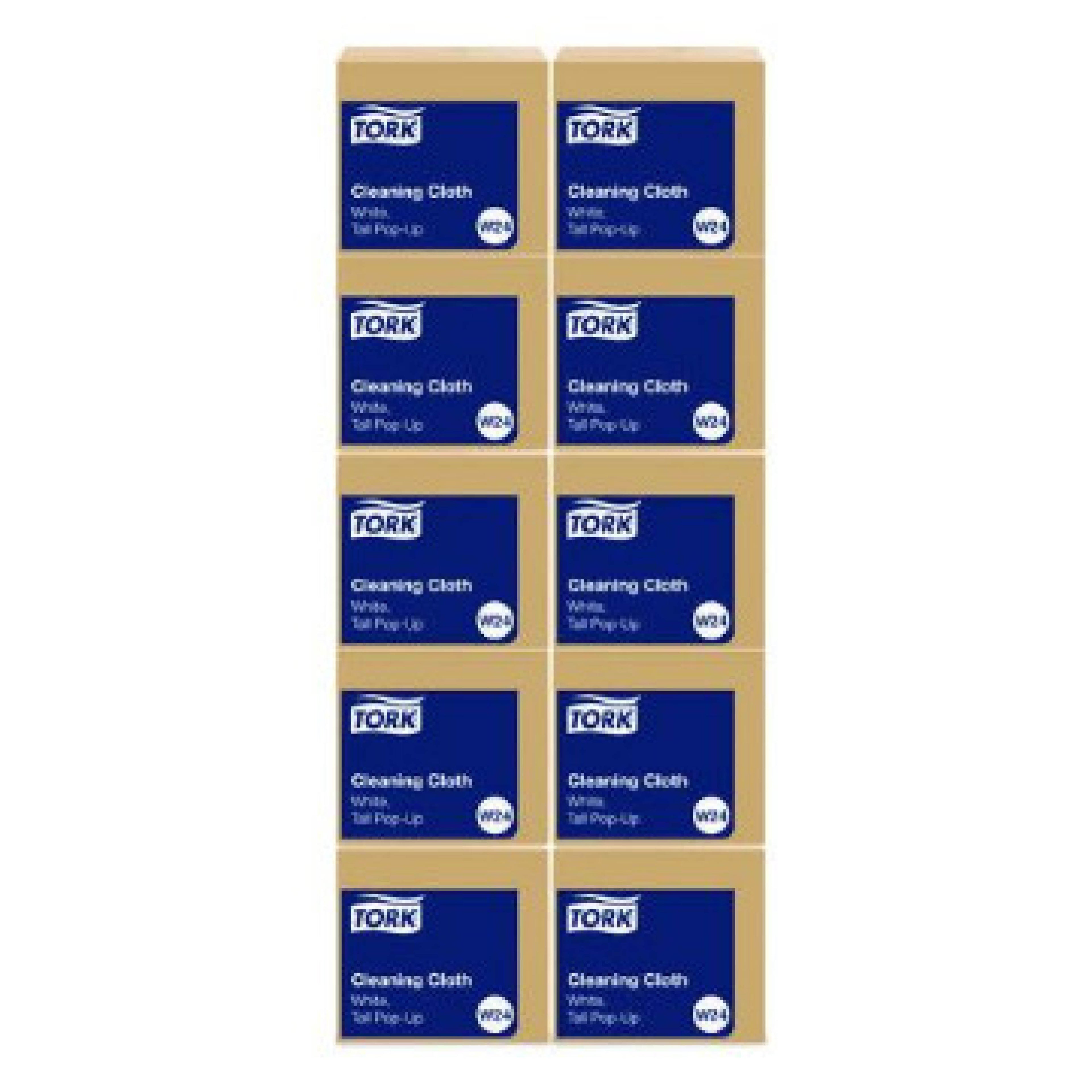 Tork TRK510176 Cleaning Cloth, 8.46" x 16.13", White, 100 Wipes/Box, 10 Boxes/Carton