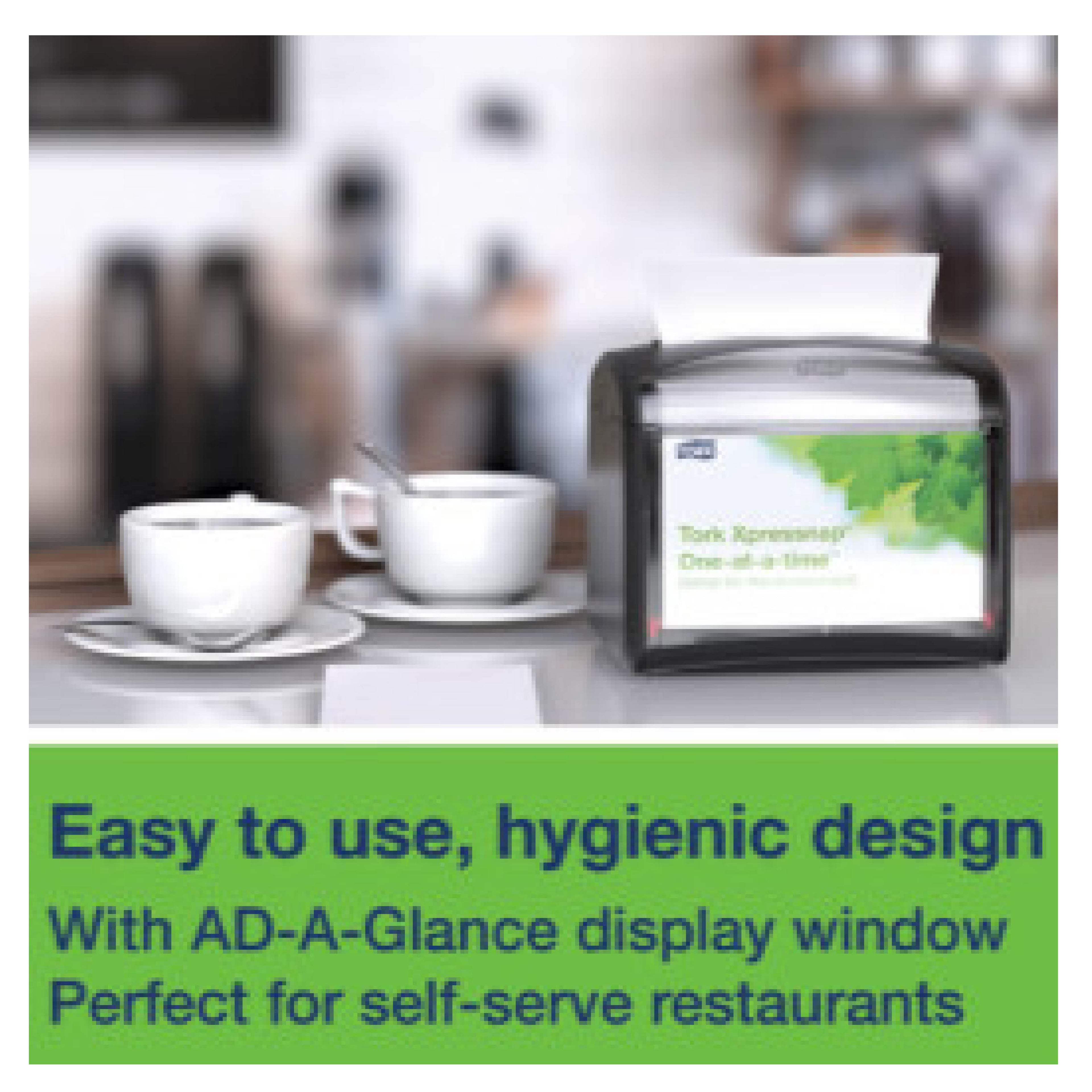 Tork TRK6232100 Xpressnap Tabletop Napkin Dispenser, 7.9 x 5.6 x 7.9, Black