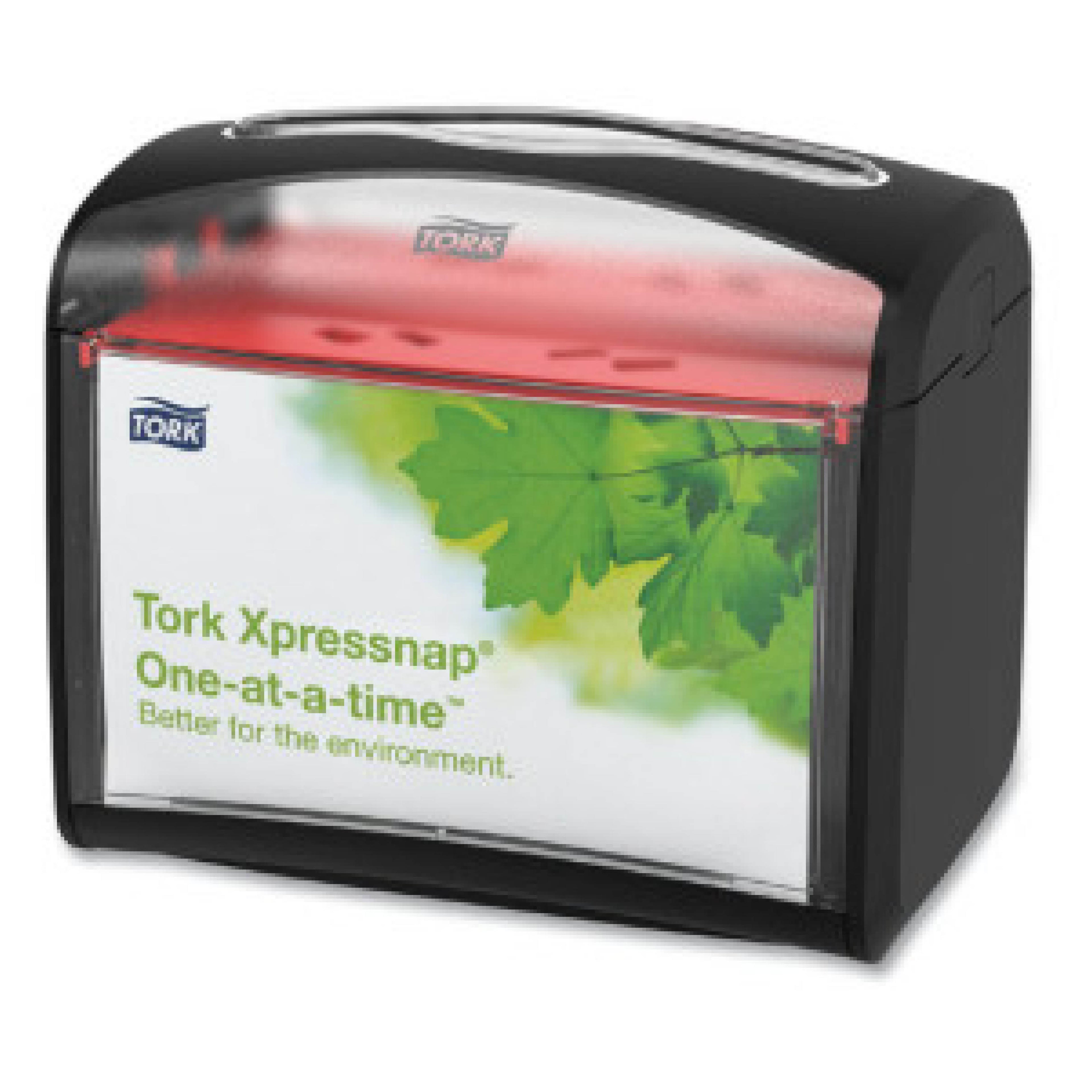 Tork TRK6232100 Xpressnap Tabletop Napkin Dispenser, 7.9 x 5.6 x 7.9, Black