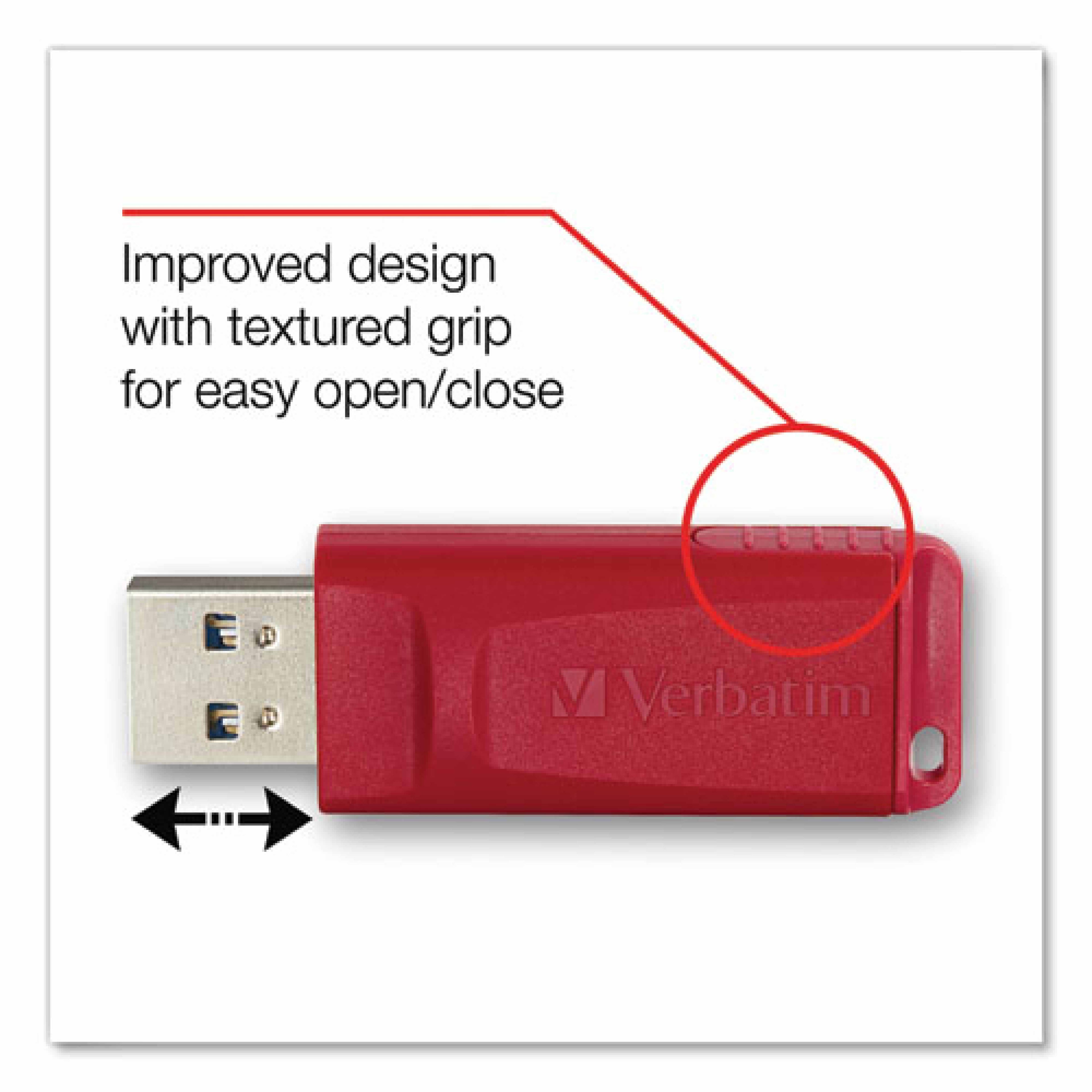 Verbatim Store 'n' Go USB Flash Drive, 32 GB, Assorted Colors, 3/Pack