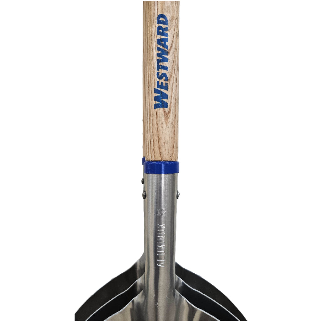 Westward 1WG35A No. 12 14 Gauge Grain Scoop, Aluminum Blade, 29.5" Natural Wood Handle