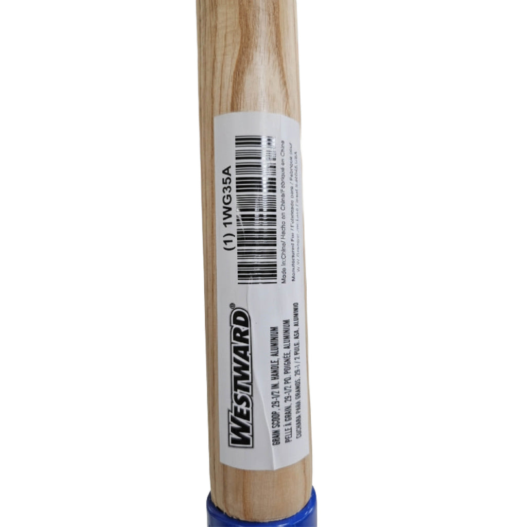 Westward 1WG35A No. 12 14 Gauge Grain Scoop, Aluminum Blade, 29.5" Natural Wood Handle