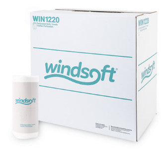 Windsoft WIN1220 Kitchen Roll Towels, 2-Ply, 11" x 8.8", White, 100/Roll, 30 Rolls/Carton