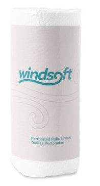 Windsoft WIN1220 Kitchen Roll Towels, 2-Ply, 11" x 8.8", White, 100/Roll, 30 Rolls/Carton