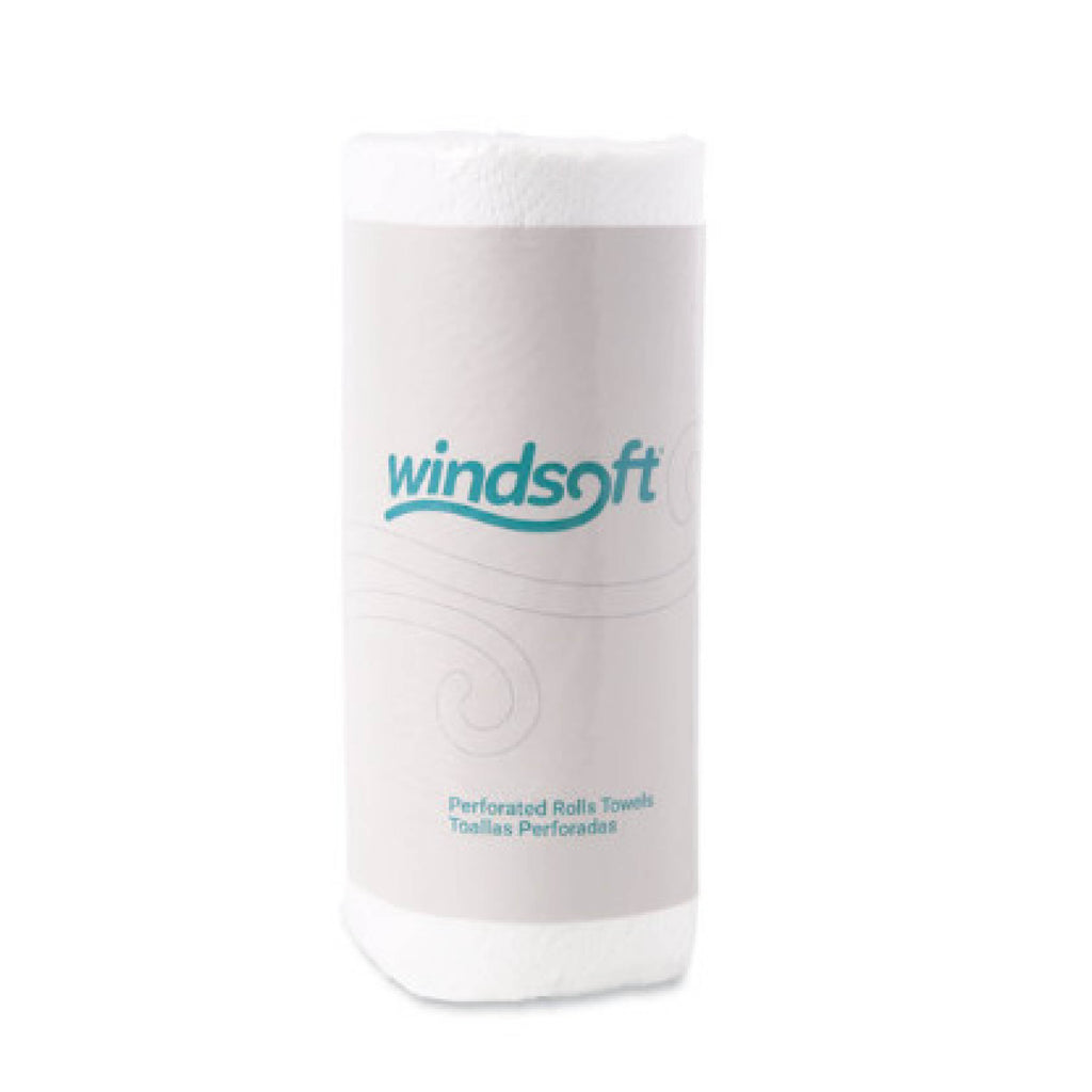 Windsoft WIN1220 Kitchen Roll Towels, 2-Ply, 11" x 8.8", White, 100/Roll, 30 Rolls/Carton
