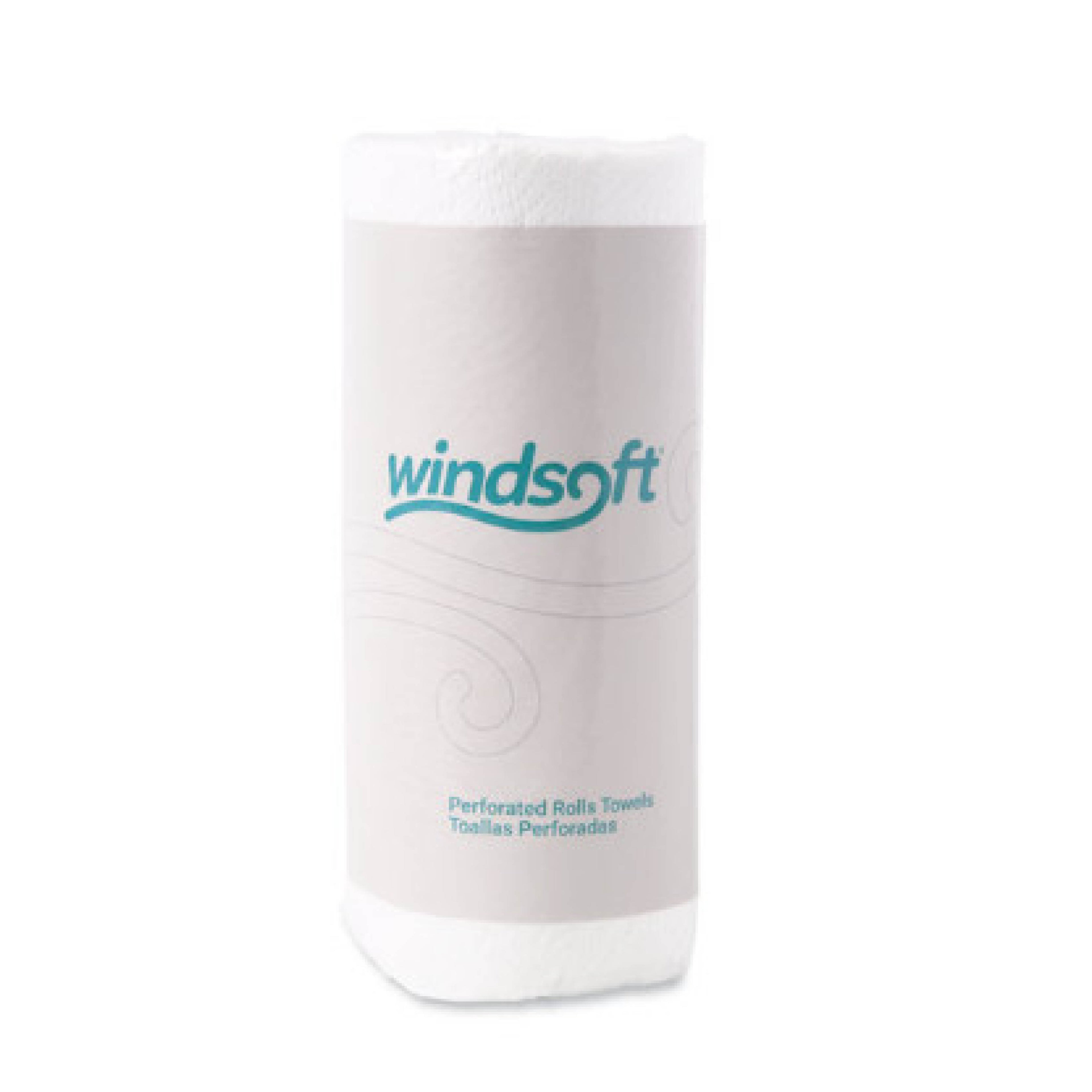 Windsoft WIN1220 Kitchen Roll Towels, 2-Ply, 11" x 8.8", White, 100/Roll, 30 Rolls/Carton