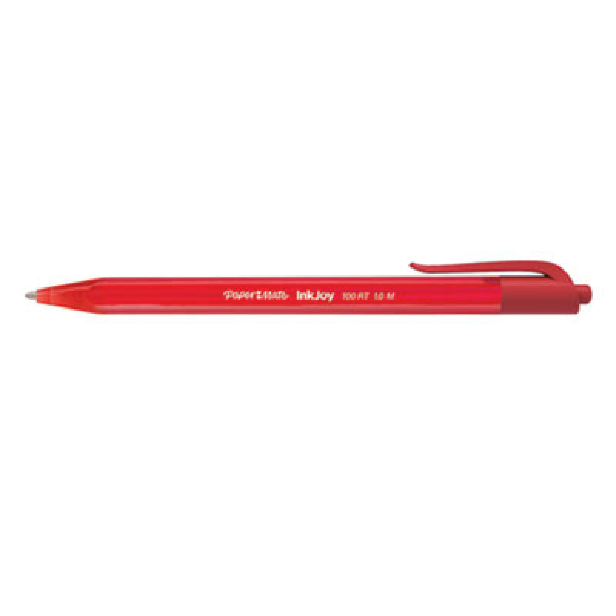 Paper Mate InkJoy 300 RT Ballpoint Pen, Retractable, Medium 1 mm, Red Ink, Red Barrel, Dozen