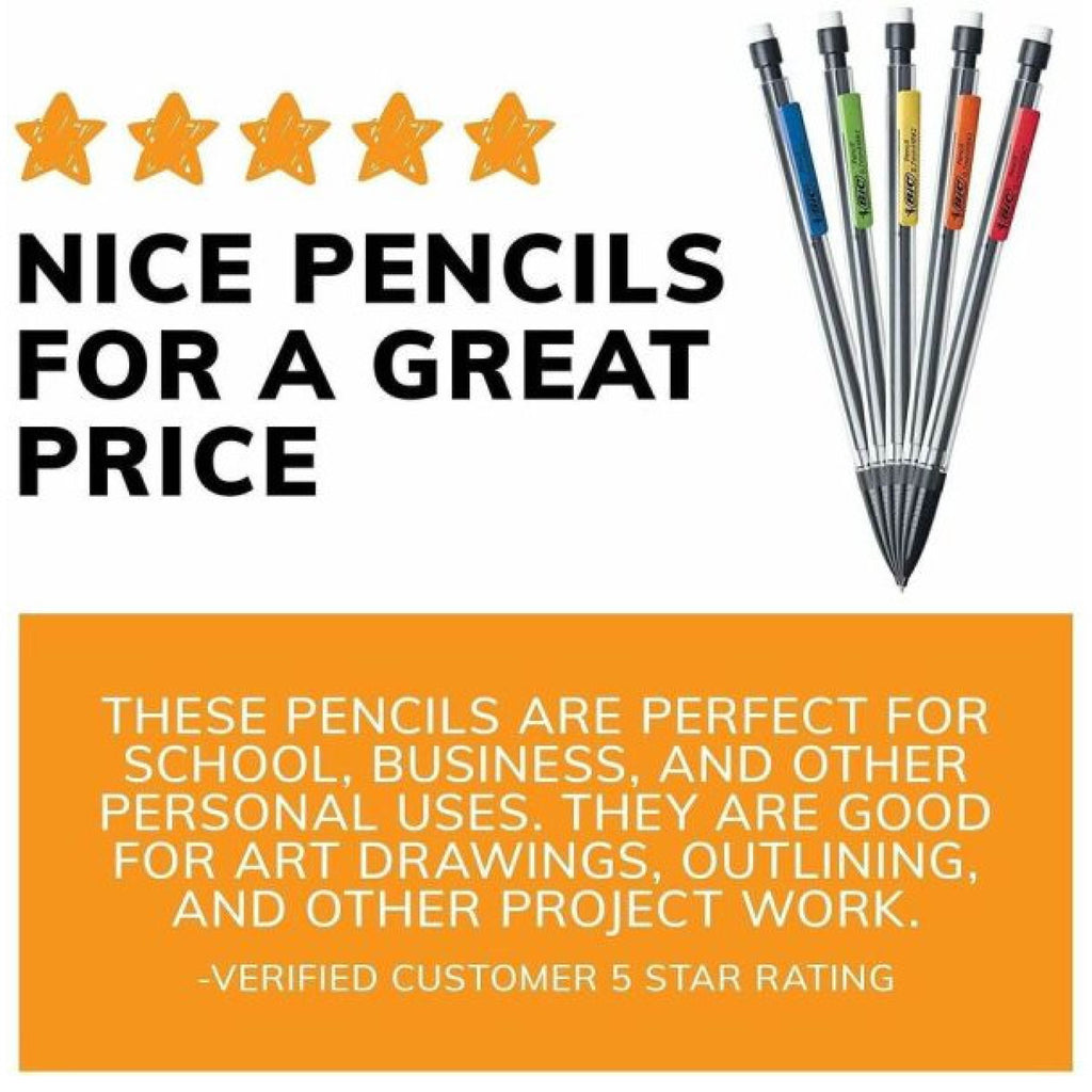 BIC Mechanical Pencils, Xtra Life, 0.7 mm, Black Barrel, Pack Of 12