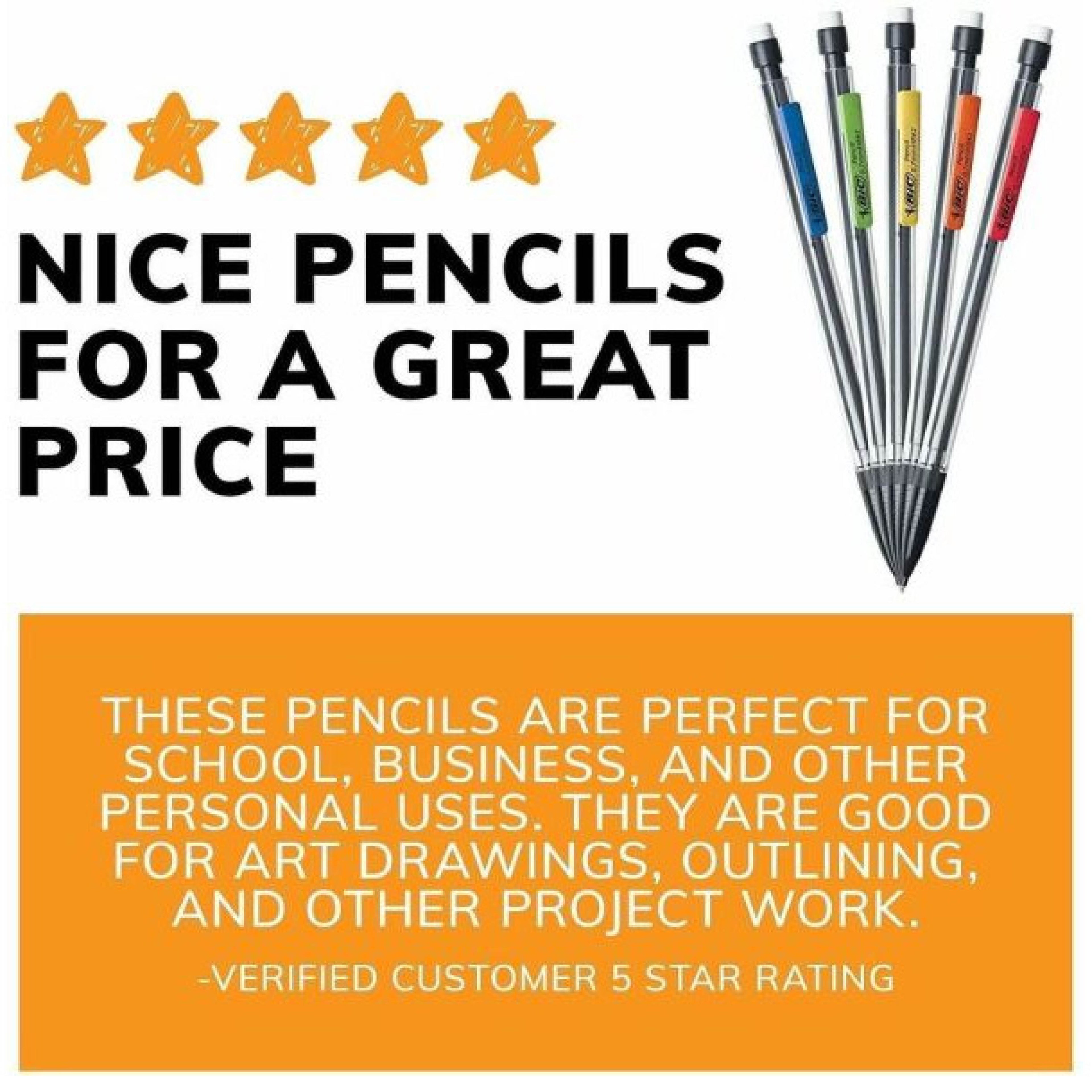 BIC Mechanical Pencils, Xtra Life, 0.7 mm, Black Barrel, Pack Of 12