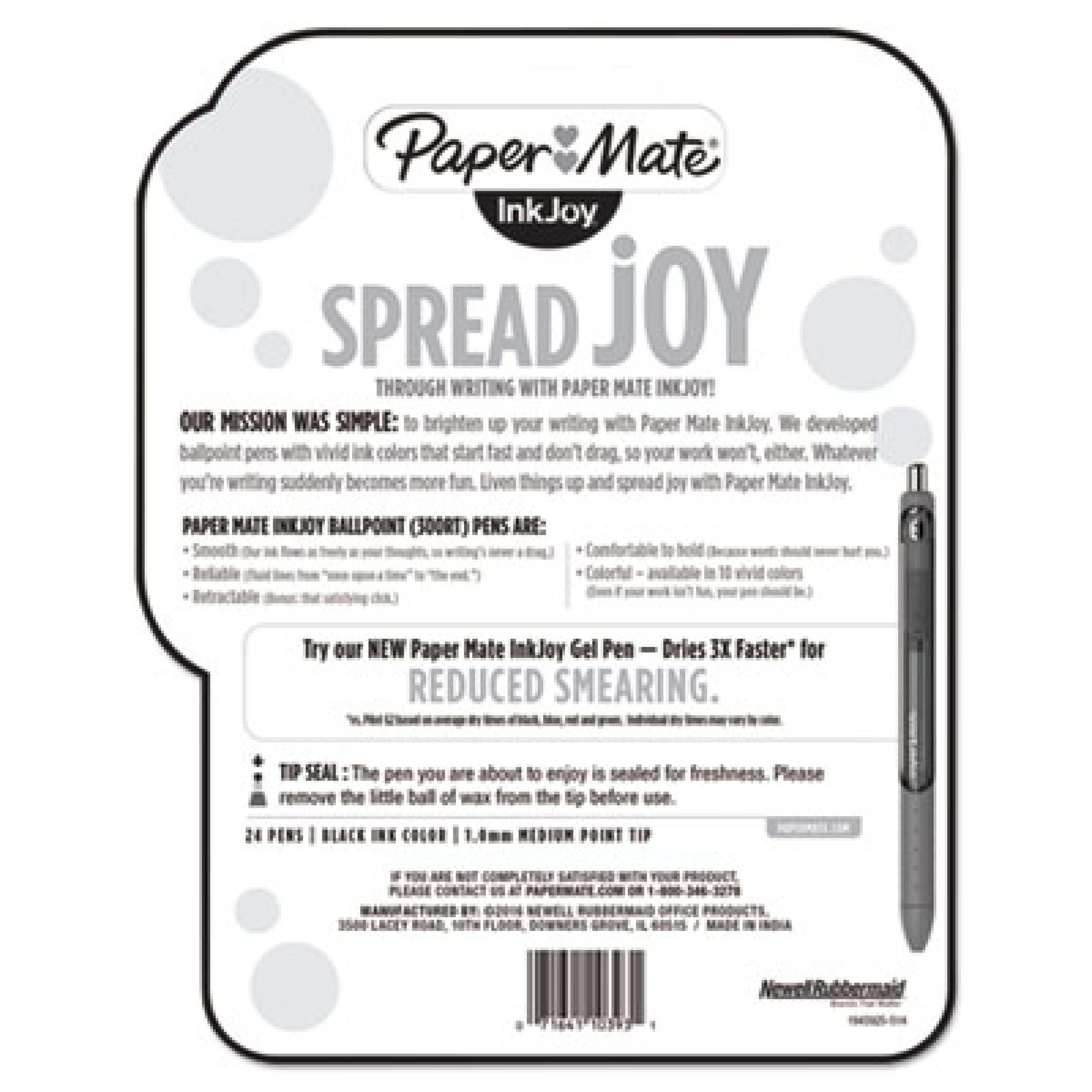 Paper Mate InkJoy 300 RT Retractable Pens, Medium Point, 1.0 mm, Translucent Blue Barrels, Blue Ink, Pack Of 12