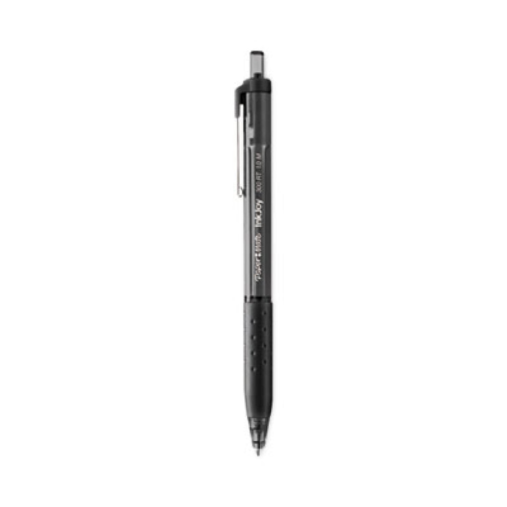 Paper Mate InkJoy 300 RT Retractable Pens, Medium Point, 1.0 mm, Translucent Black Barrels, Black Ink, Pack Of 12