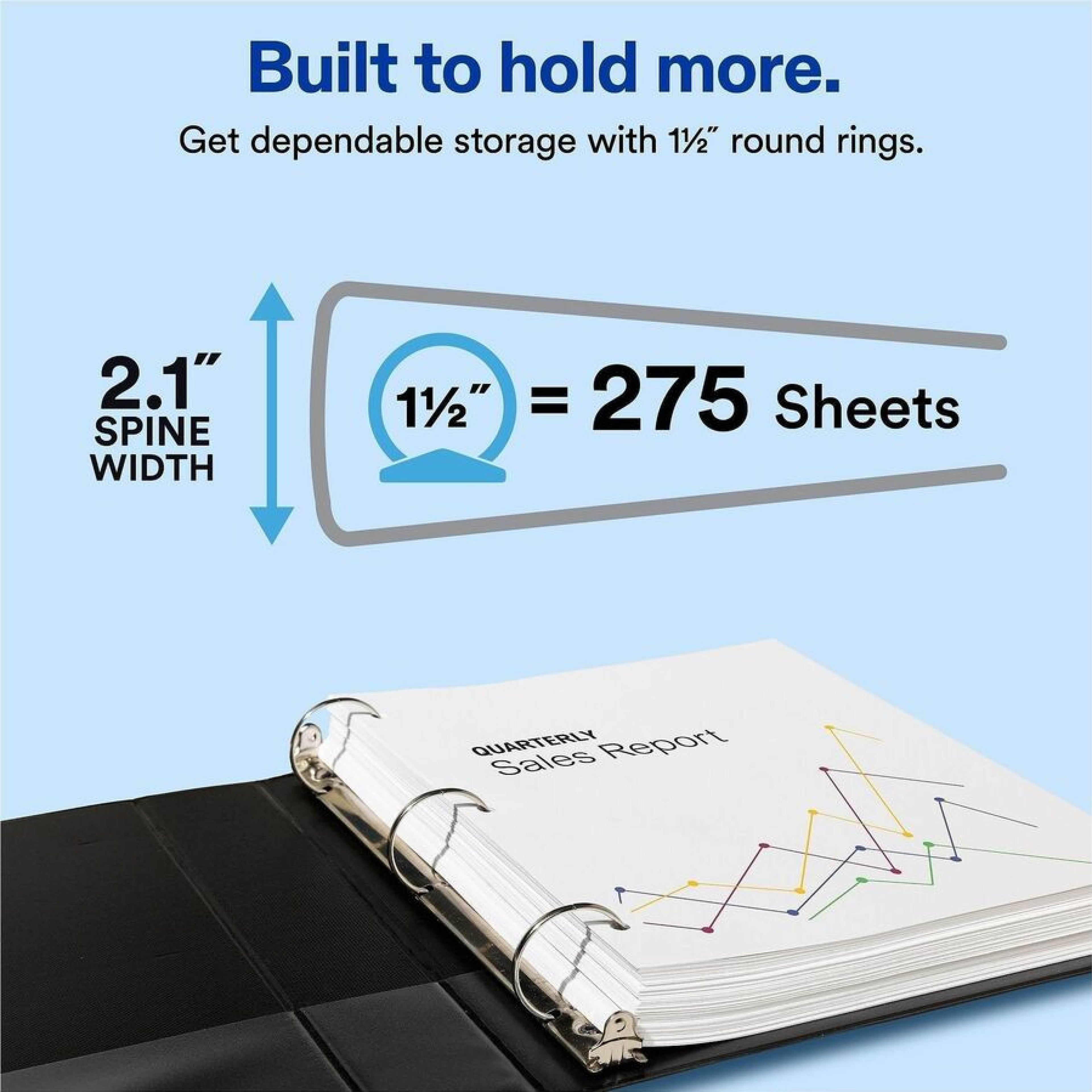 Avery Economy View 3 Ring Binder, 1.5" Round Rings, White, 1 Binder