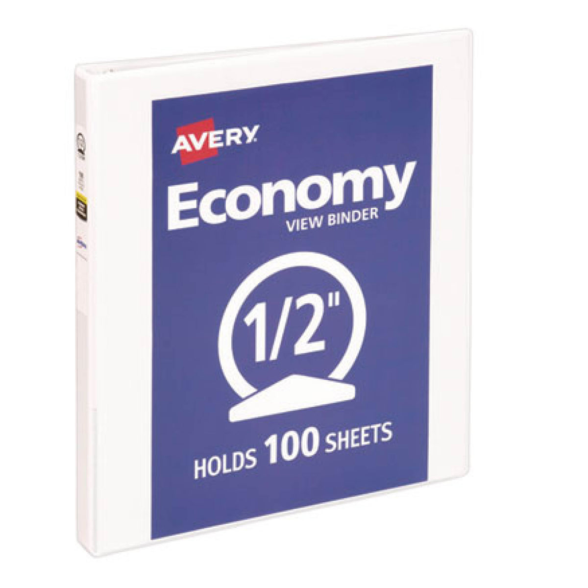 Avery Economy View 3-Ring Binder, 1/2" Round Rings, 51% Recycled, White