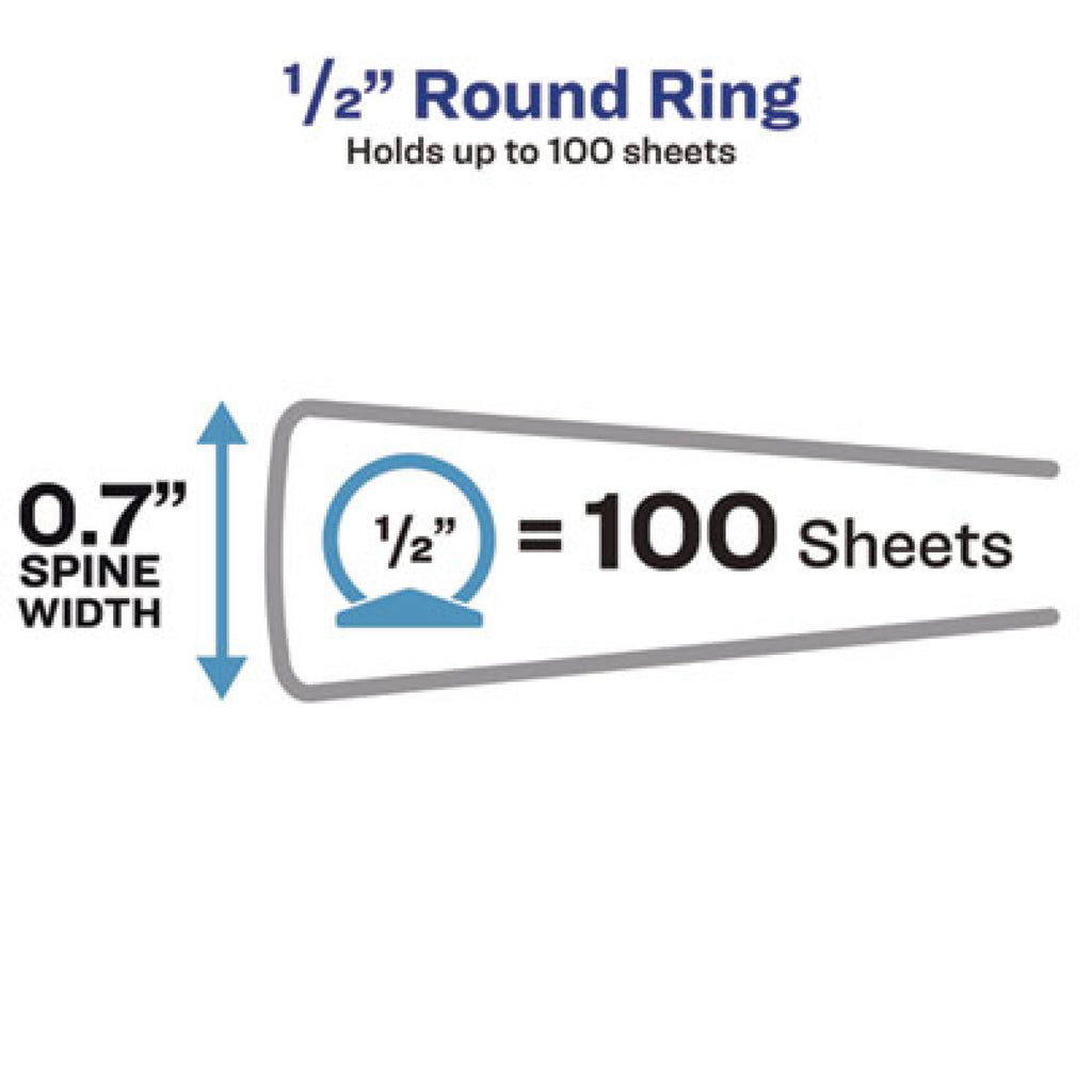 Avery Economy View 3-Ring Binder, 1/2" Round Rings, 51% Recycled, White