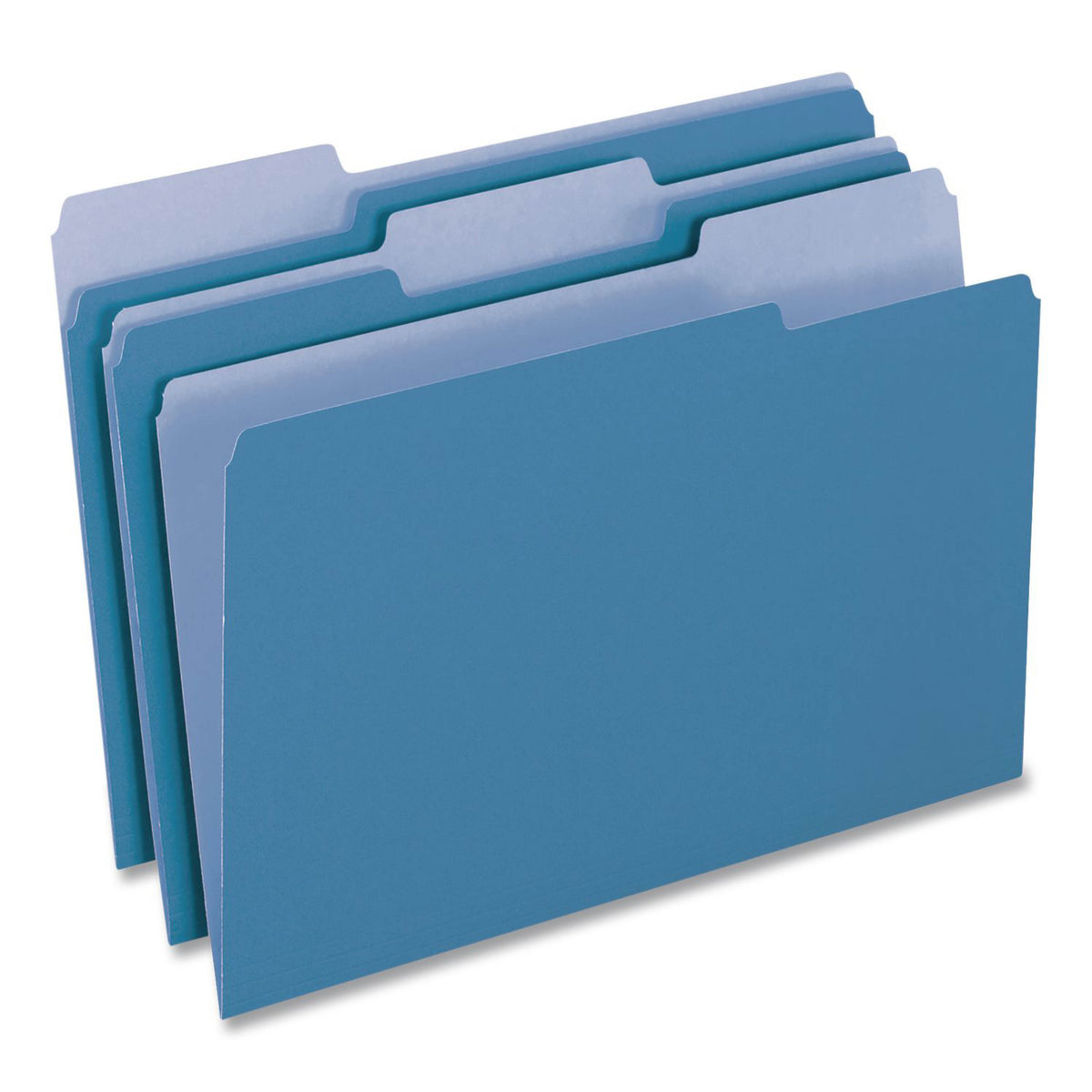 Color File Folders, Letter Size, 1/3 Cut, Blue, Box Of 100
