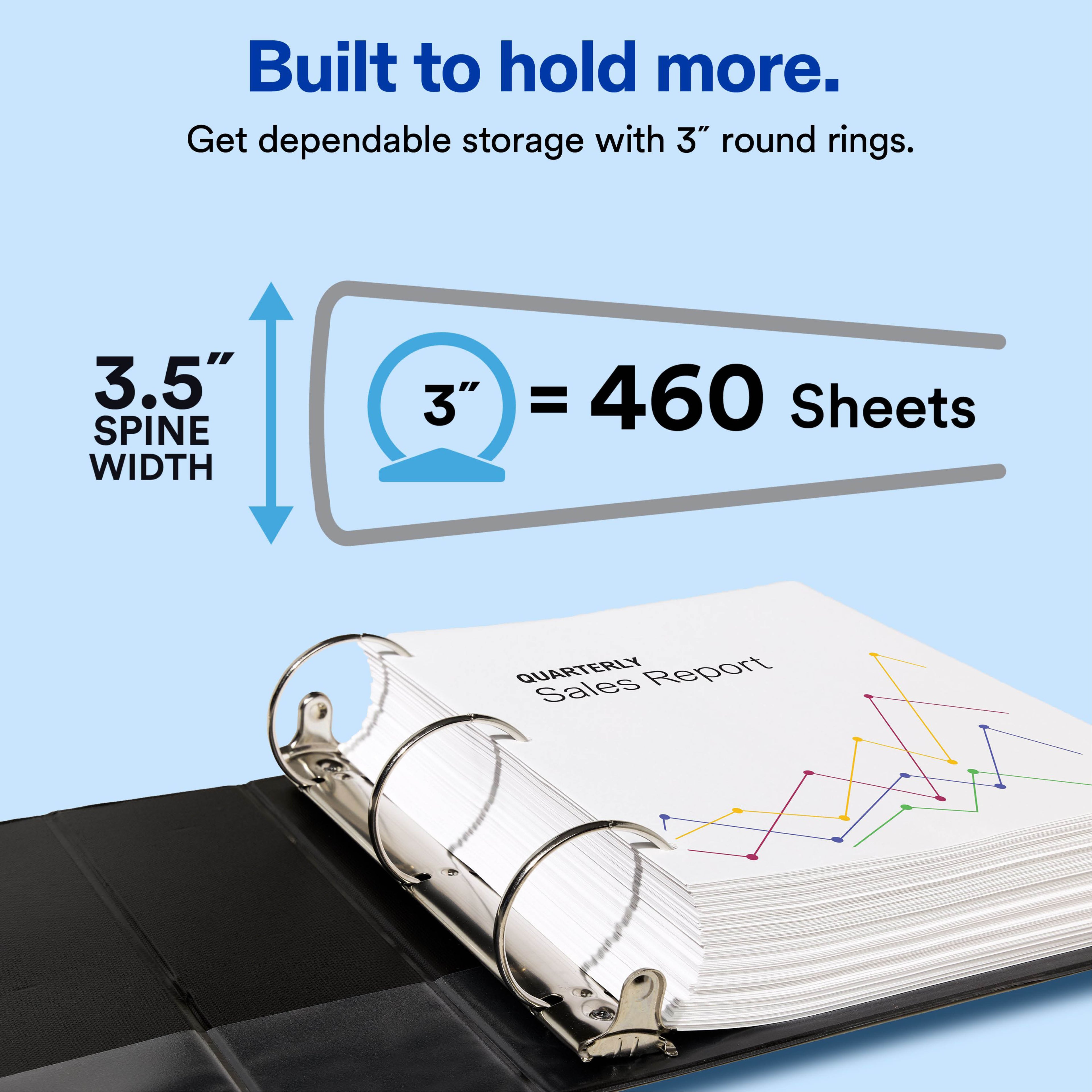 Avery Economy View 3-Ring Binder, 3" Round Rings, White