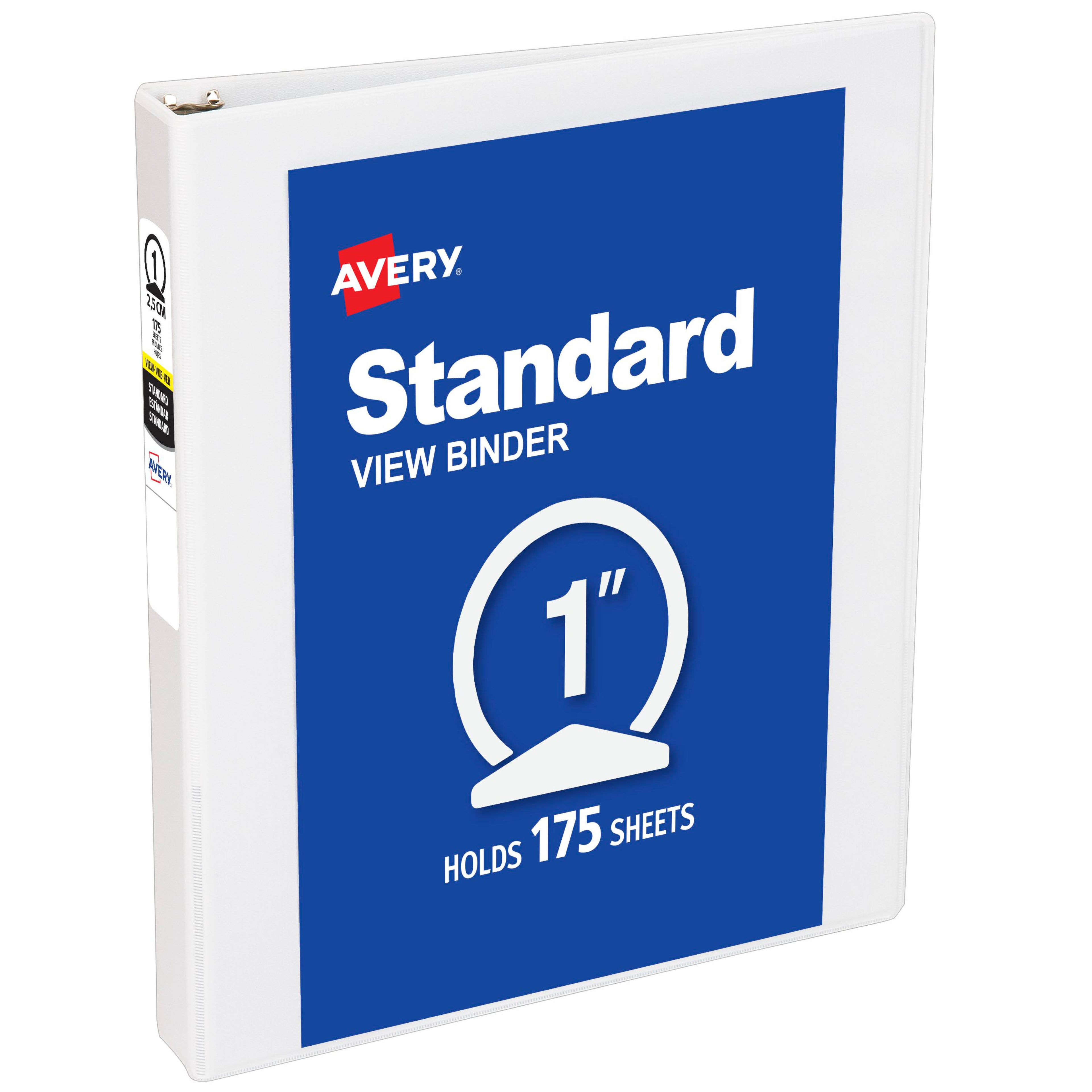 Avery Economy View 3-Ring Binder, 1" Round Rings, White