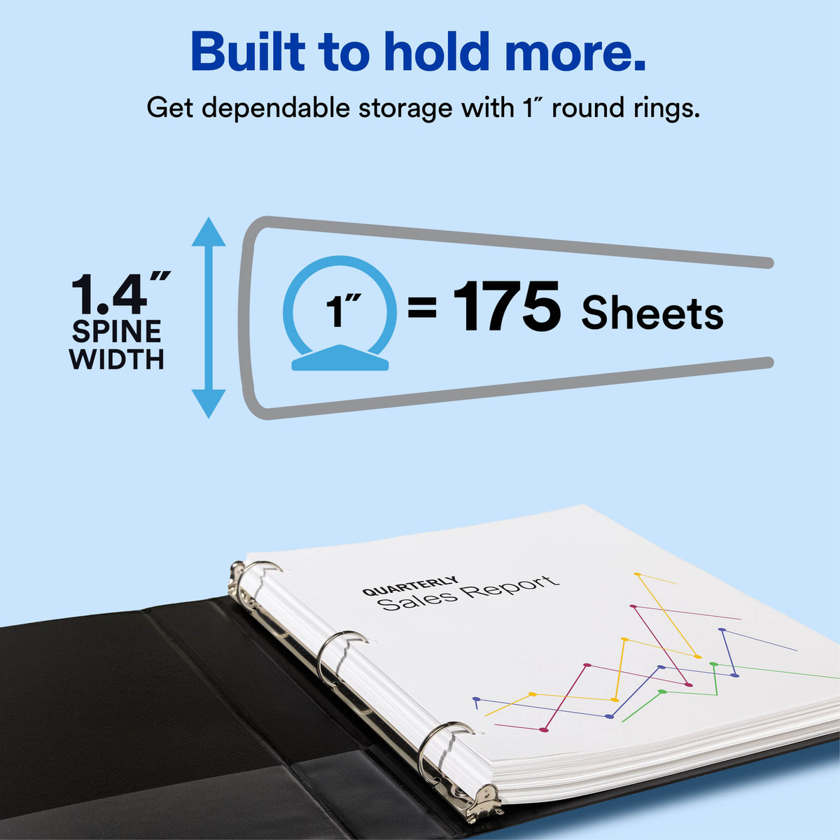 Avery Economy View 3-Ring Binder, 1" Round Rings, White