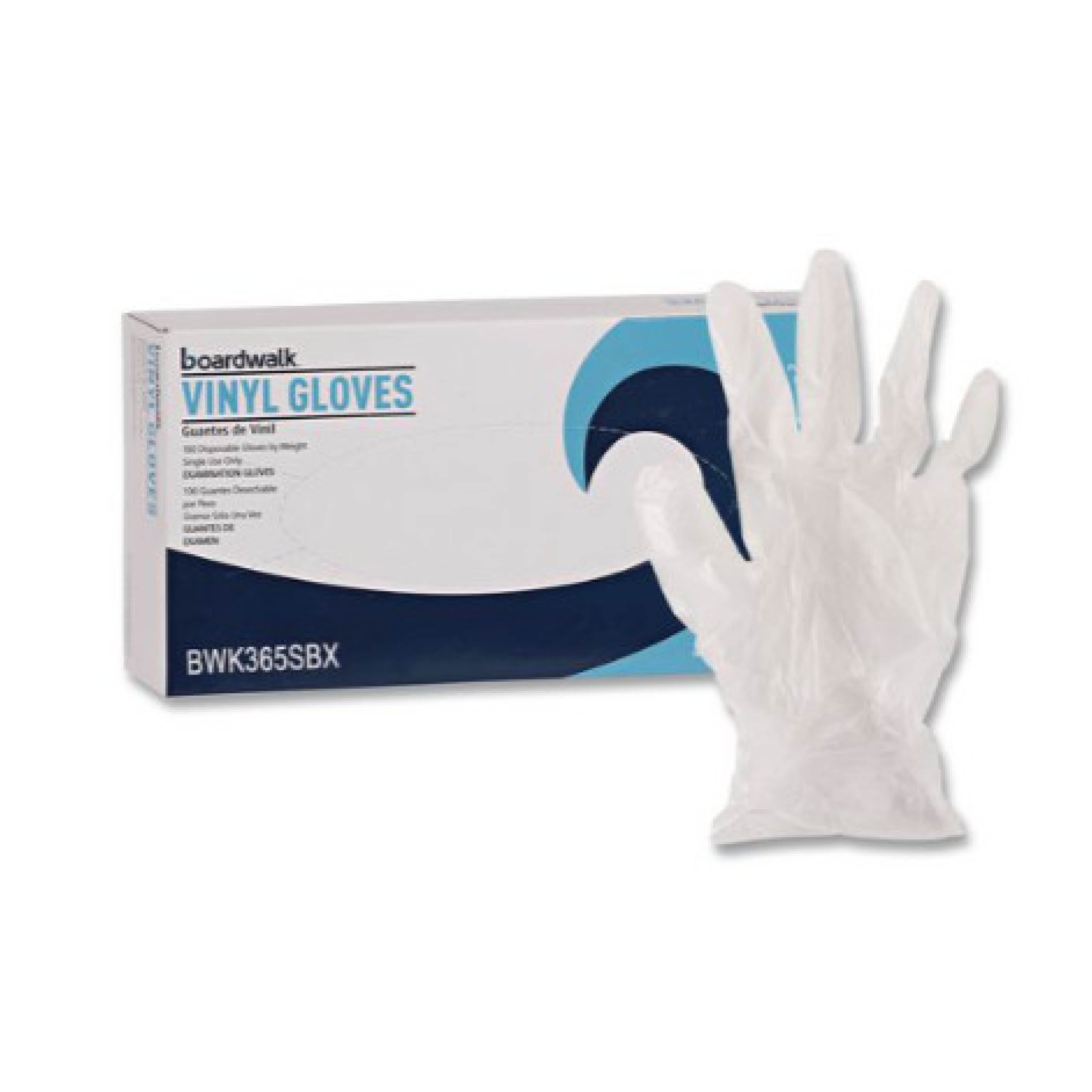 Boardwalk BWK365S Powder Free Vinyl Gloves, Small, 100/Box