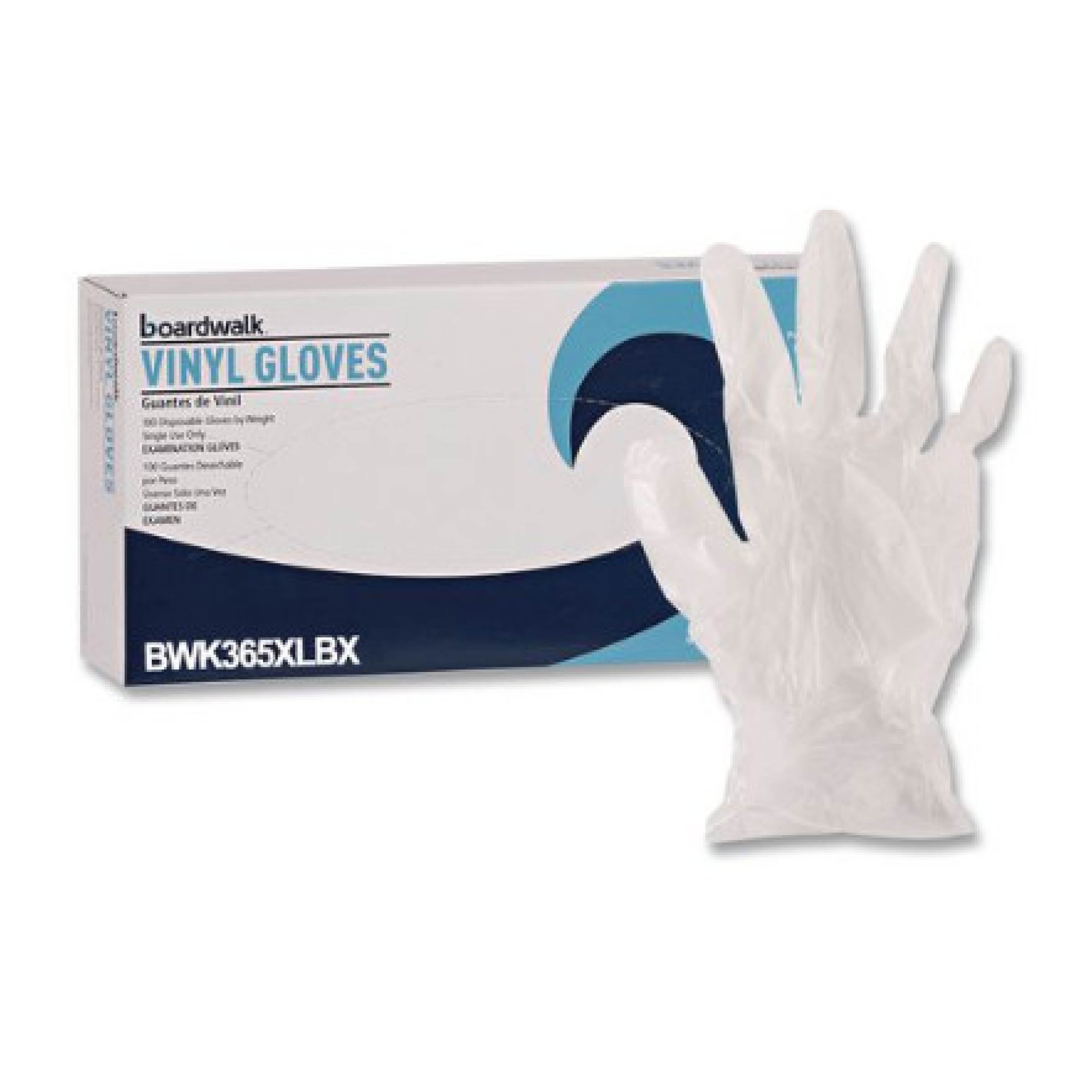 Boardwalk BWK365XL Powder Free Vinyl Gloves, X-Large, 100/Box