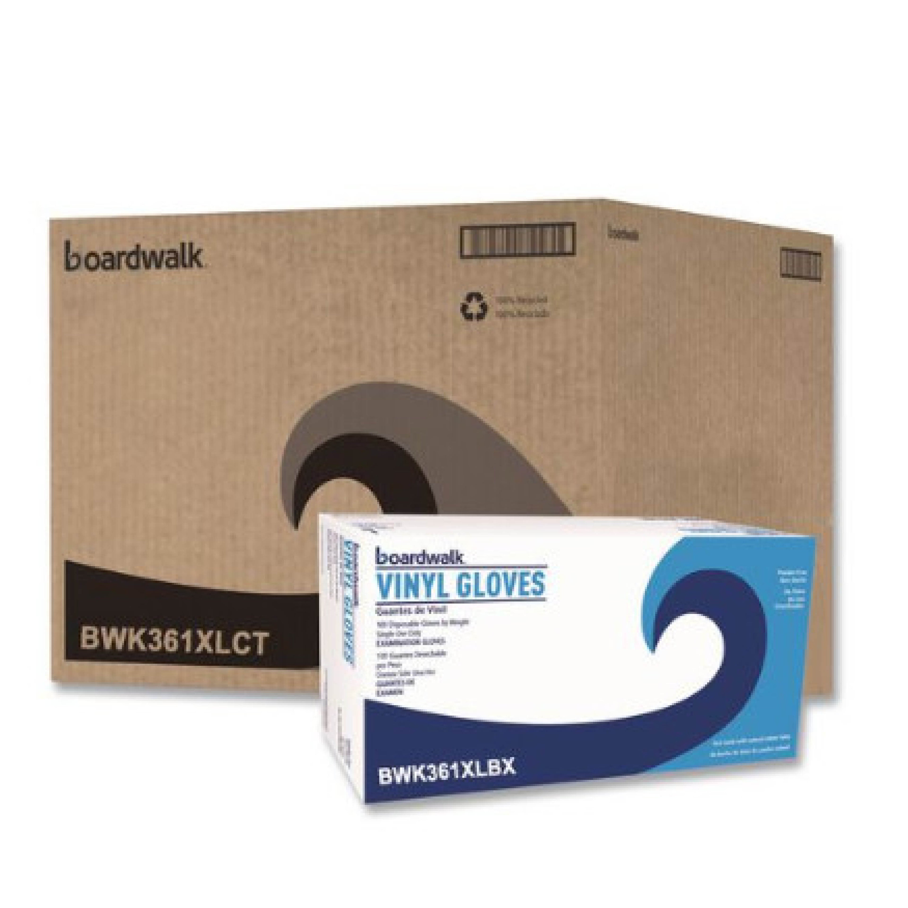 Boardwalk BWK365XL Powder Free Vinyl Gloves, X-Large, 100/Box