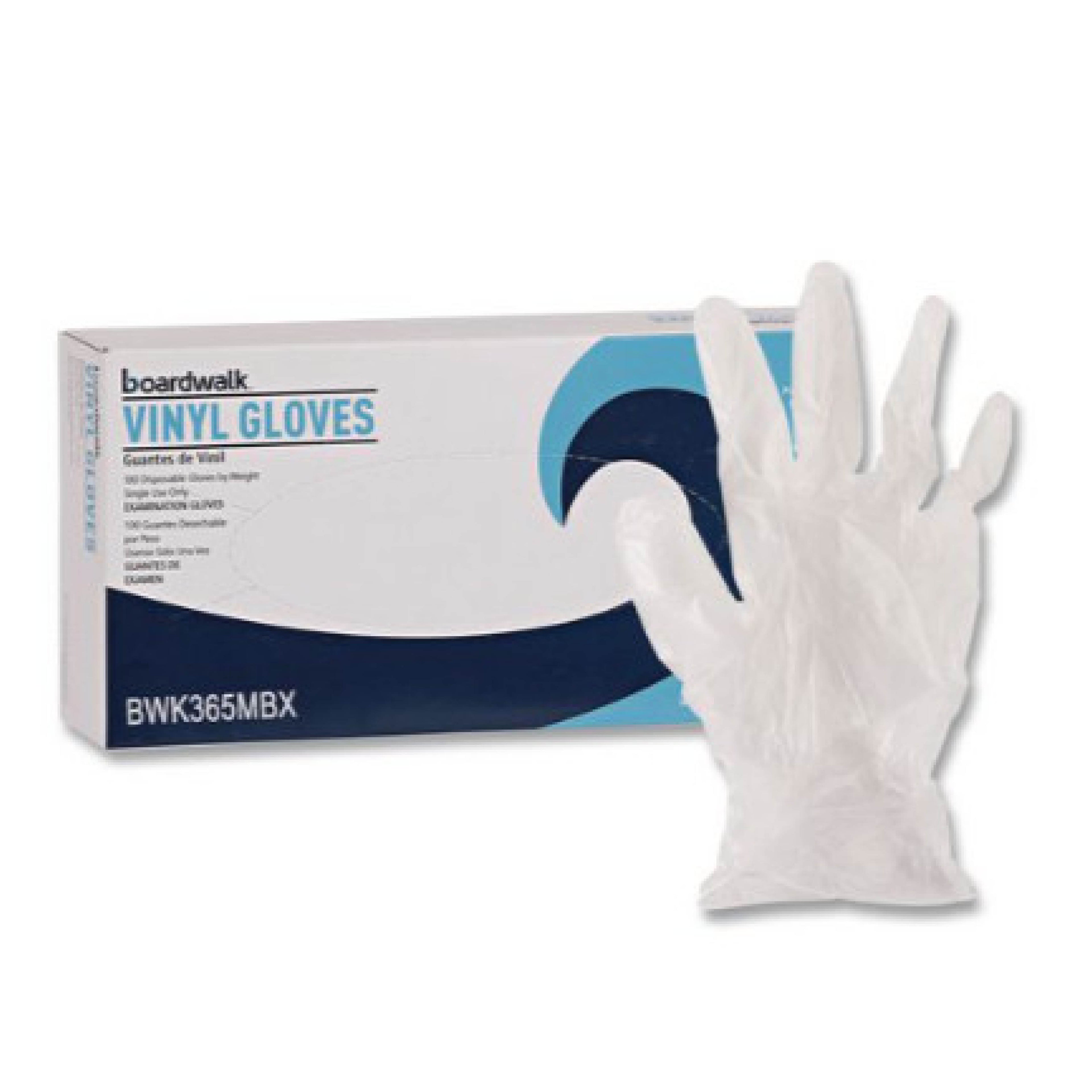 Boardwalk BWK365M Powder Free Vinyl Gloves, Medium, 100/Box