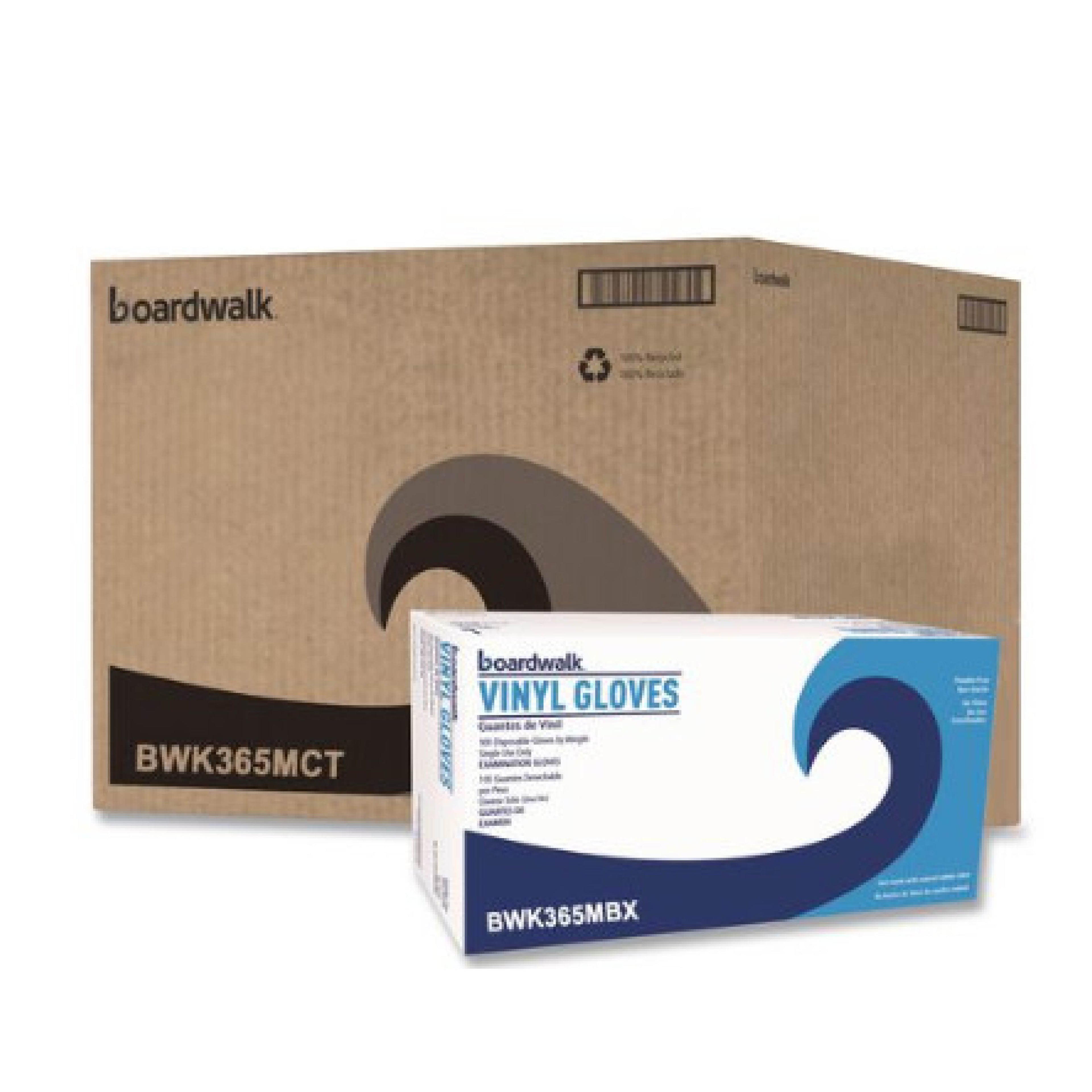 Boardwalk BWK365M Powder Free Vinyl Gloves, Medium, 100/Box