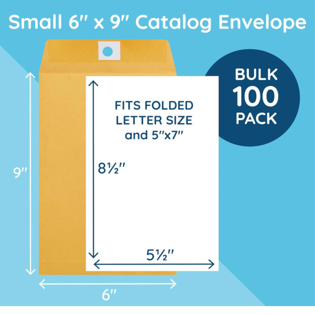 Heavy-duty Metal Clasp Envelopes, 6" x 9", #55, 28 lb, Kraft, 100/Box
