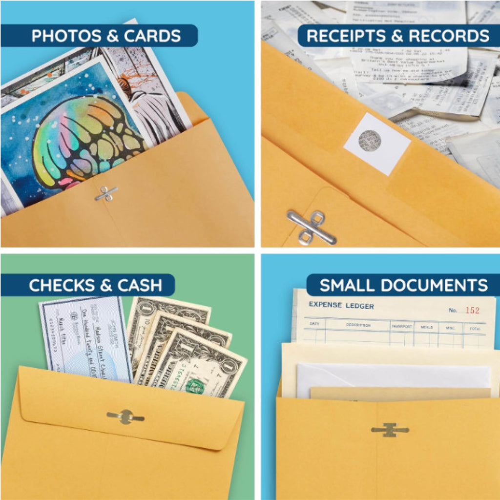 Heavy-duty Metal Clasp Envelopes, 6" x 9", #55, 28 lb, Kraft, 100/Box