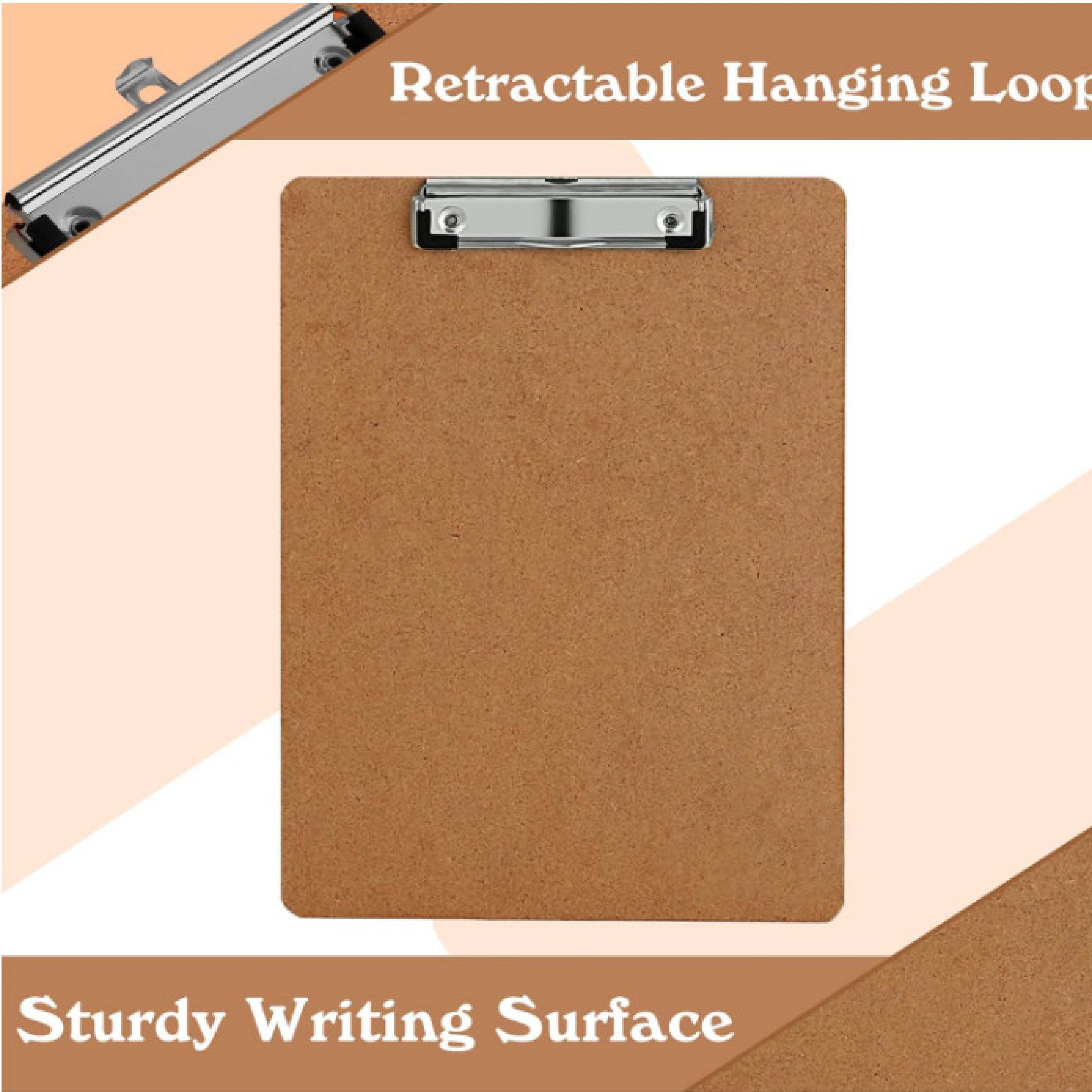 Hardboard Clipboard with Low-Profile Clip, 0.5" Clip Capacity, Holds 8.5 x 11 Sheets, Brown, 6/Pack