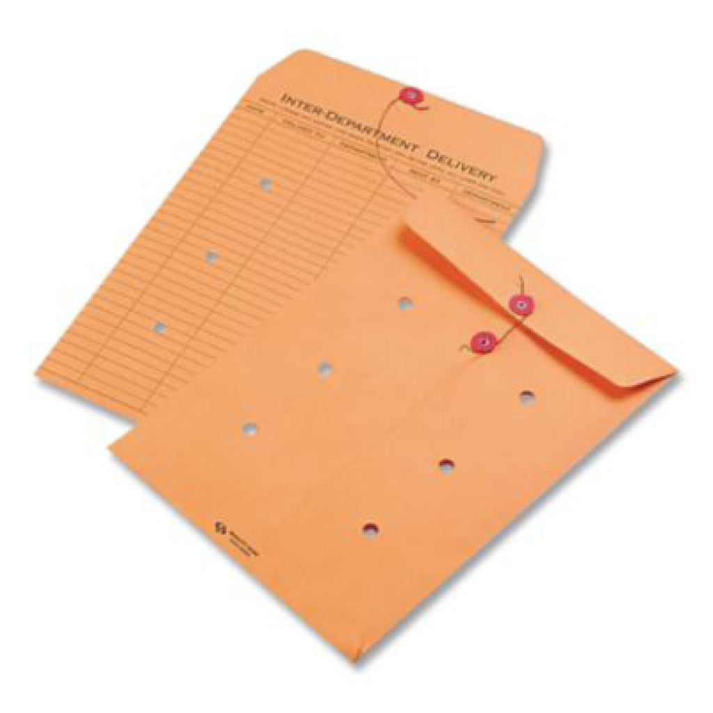 10" x 13" Kraft Interoffice Envelopes – 2‑Sided, Button & String, 100‑Pack