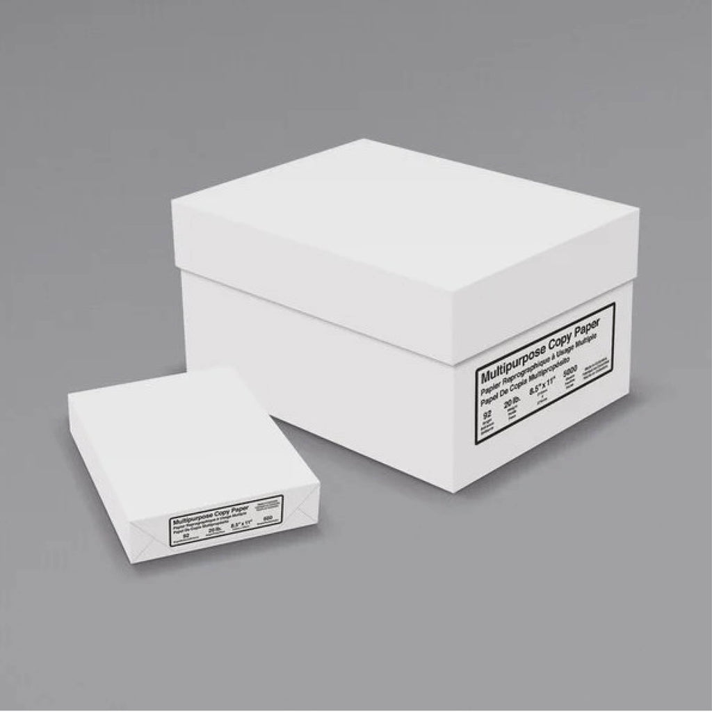 Copy Paper, 20 lb, 92 Bright, Bond Weight, 8.5 x 11, White, 500 Sheets/Ream, 10 Reams