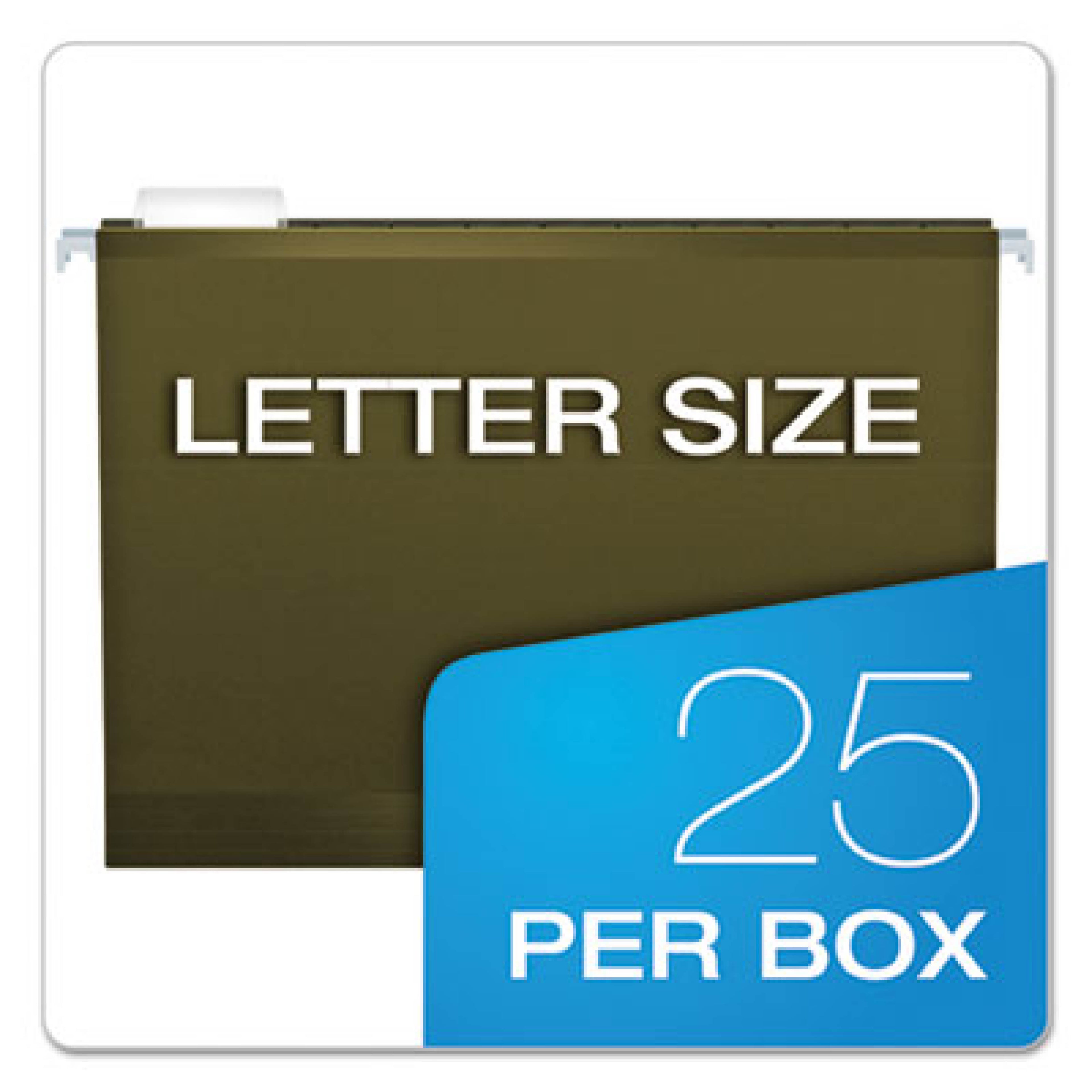 Hanging Folders, Letter Size, 100% Recycled; Standard Green, Box Of 25 Folders