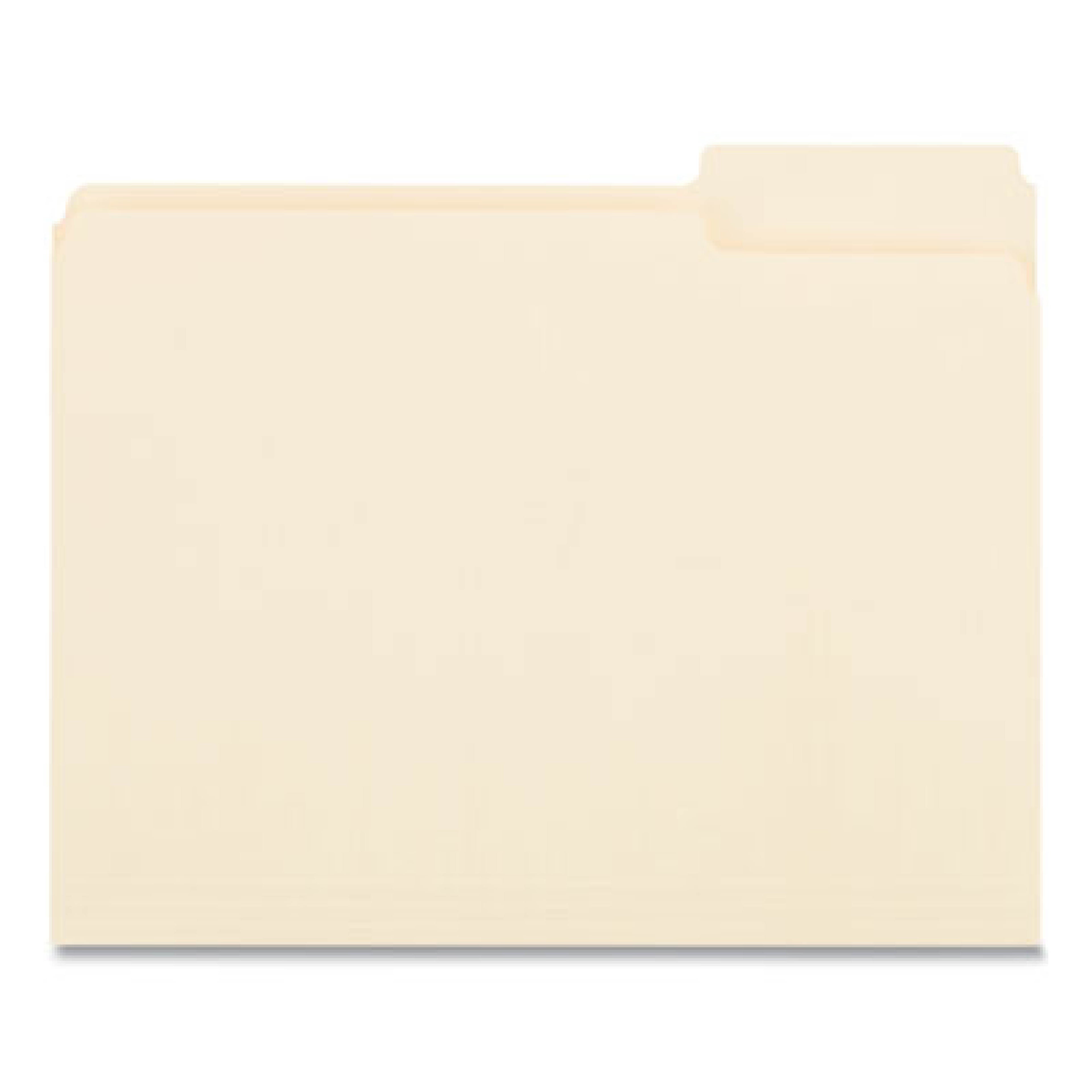 Top Tab File Folders, 1/3-Cut Tabs: Right Position, Letter Size, 0.75" Expansion, Manila, 100/Box