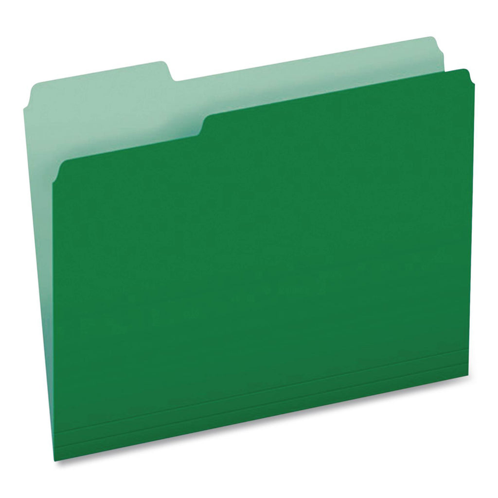 Color File Folders, Letter Size, 1/3 Cut, Green, Box Of 100 (12143)