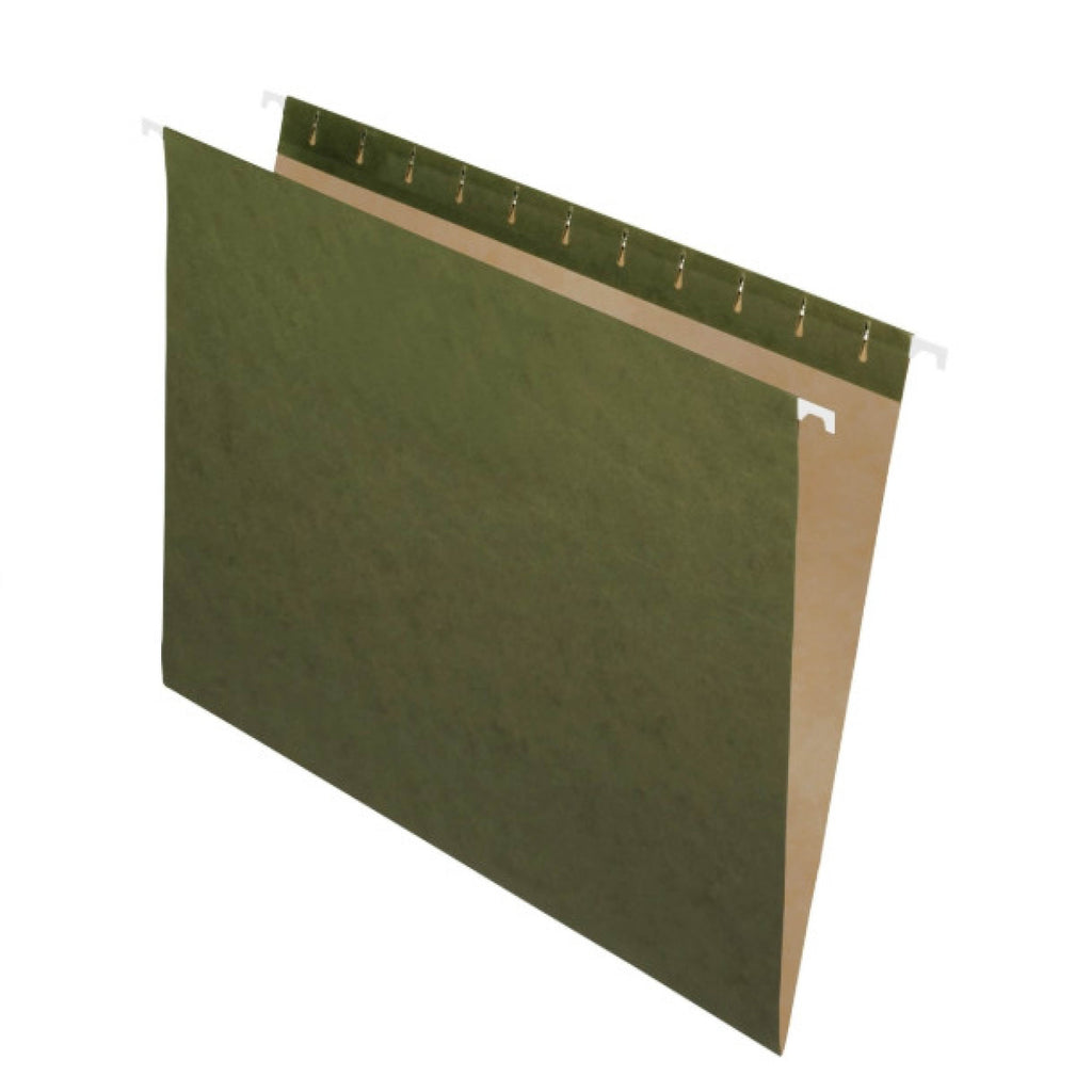 Hanging Folders, Letter Size, 100% Recycled; Standard Green, Box Of 25 Folders