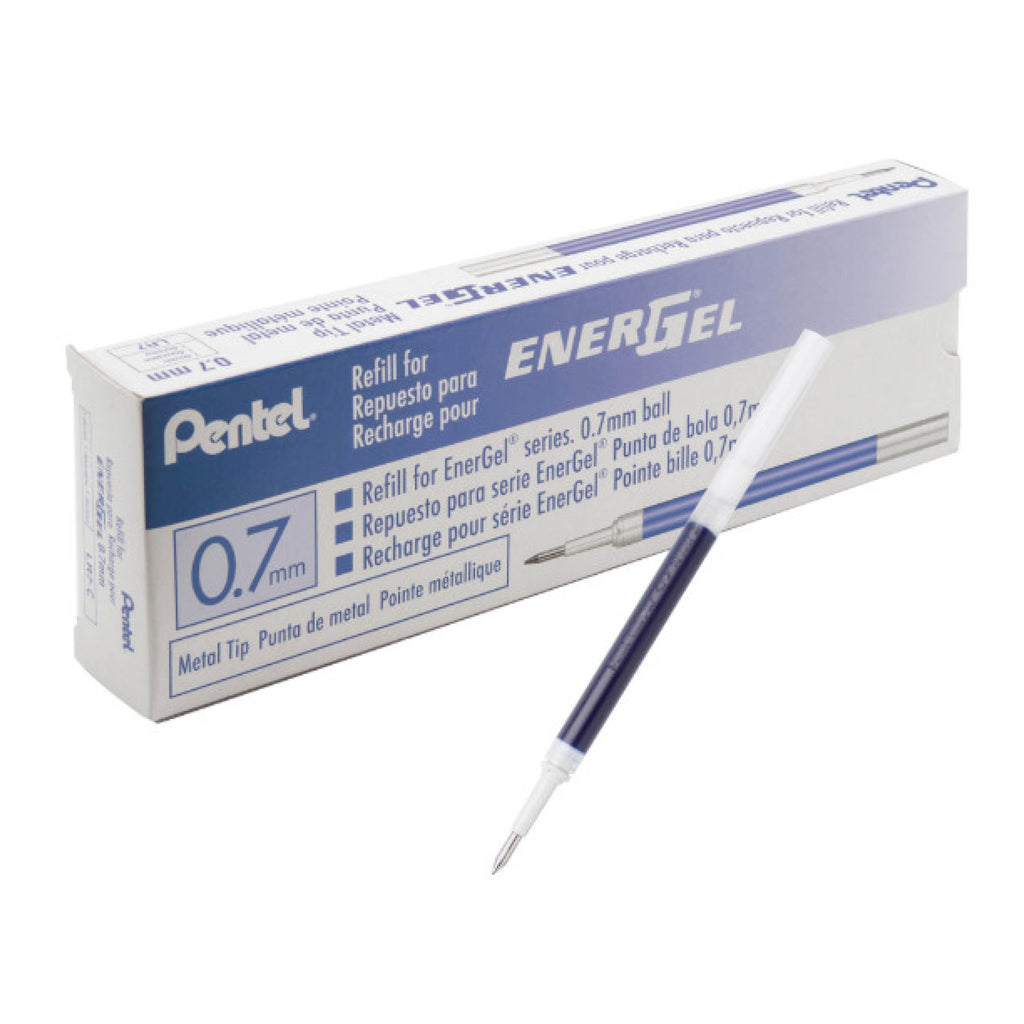 Pentel EnerGel Retractable Liquid Gel Pen Refills, Fine Point, 0.7 mm, Blue Ink 1 each