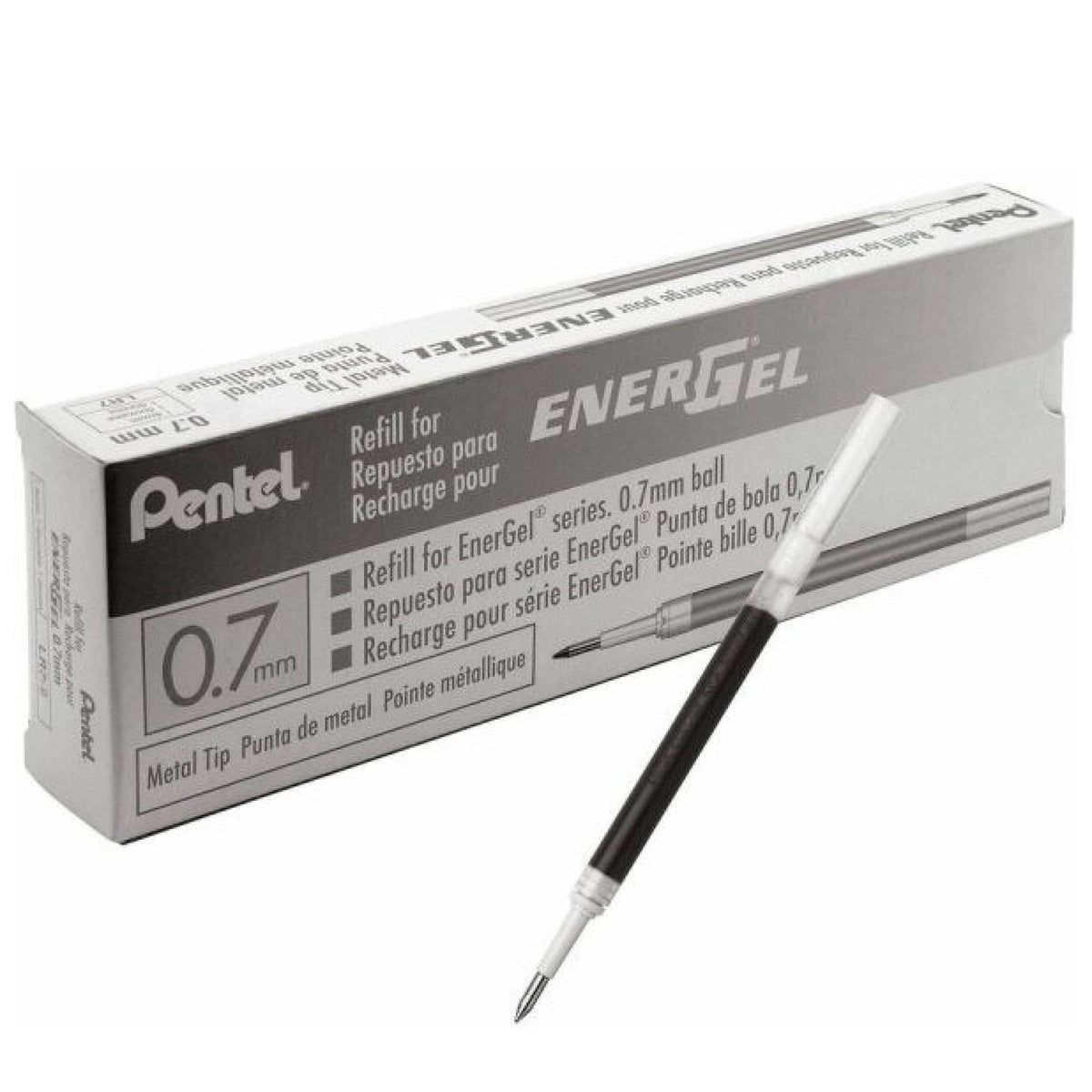 Pentel EnerGel Retractable Liquid Gel Pen Refills, Fine Point, 0.7 mm, Black Ink 1 each