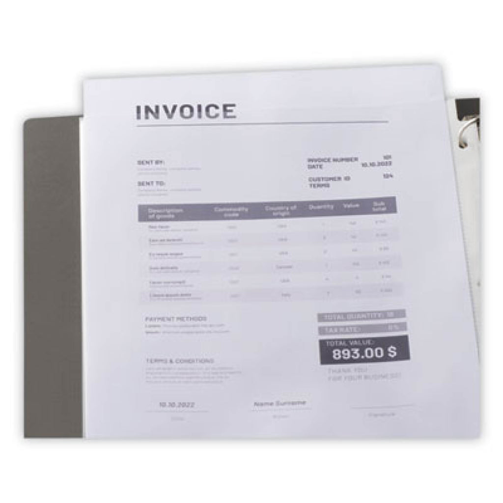 Standard Sheet Protectors, Light-Duty, Side: 3-Hole Punched, Top Load 8.5 x 11 Insert, Non-glare Clear Front, 200/Box