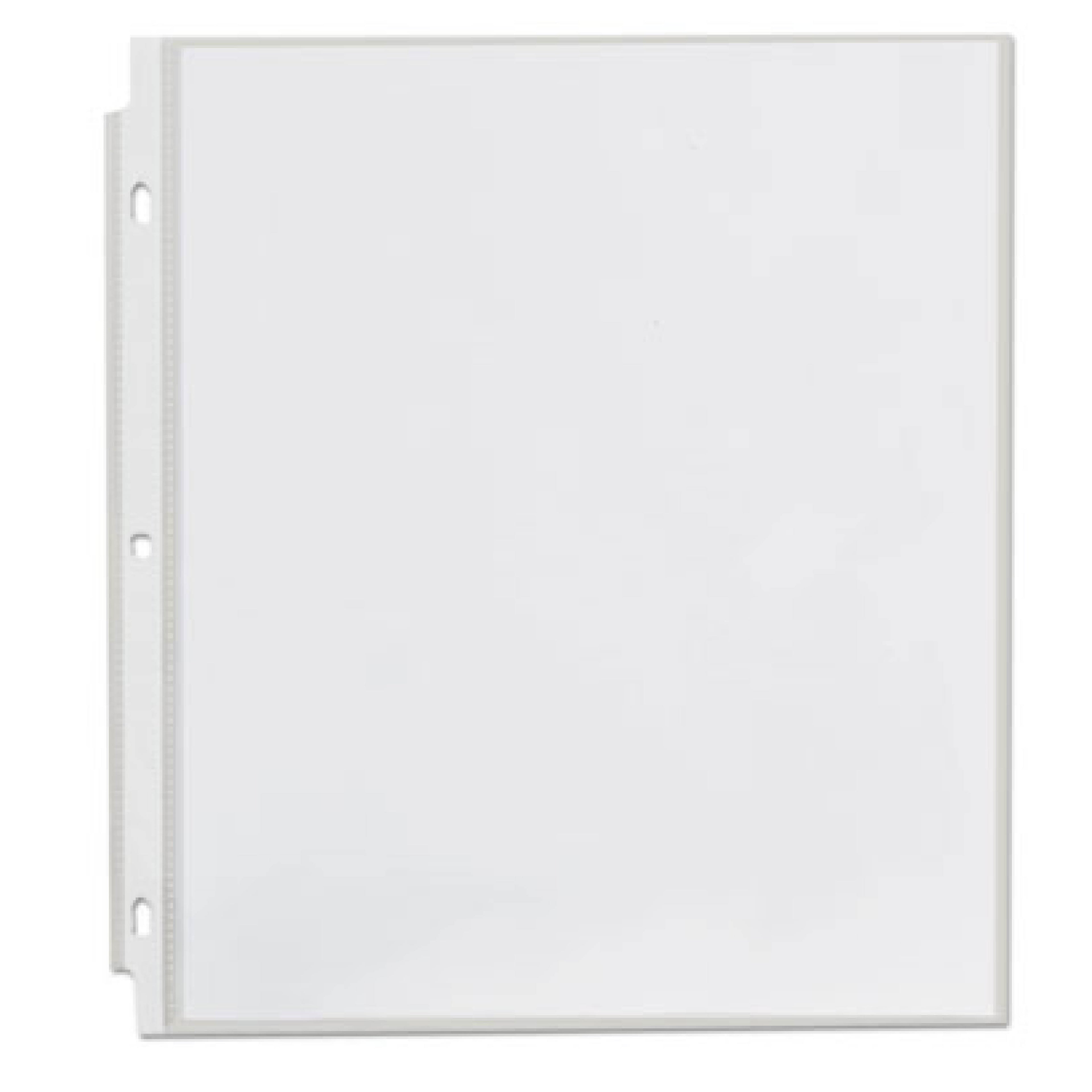 Standard Sheet Protectors, Light-Duty, Side: 3-Hole Punched, Top Load 8.5 x 11 Insert, Non-glare Clear Front, 200/Box