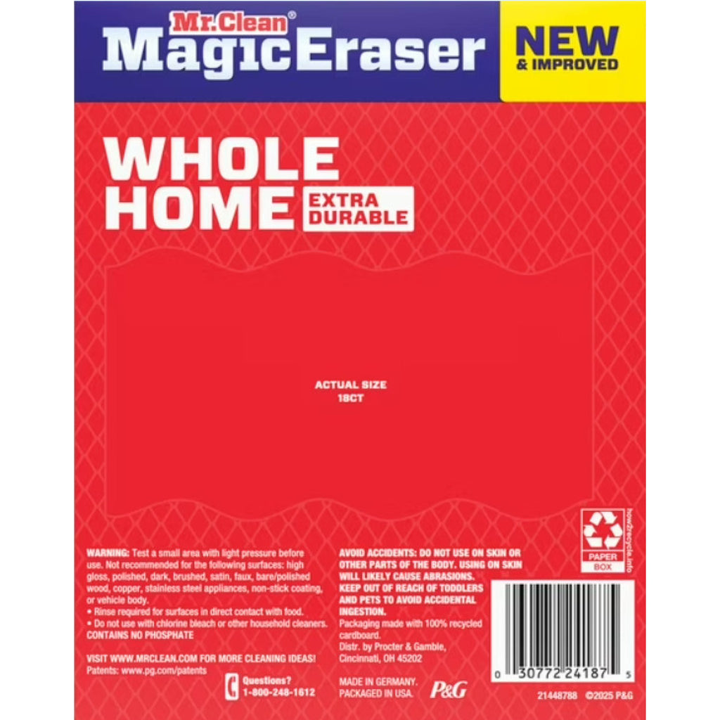 Mr. Clean Magic Eraser Whole Home Extra Durable Cleaning Sponges, 18ct.