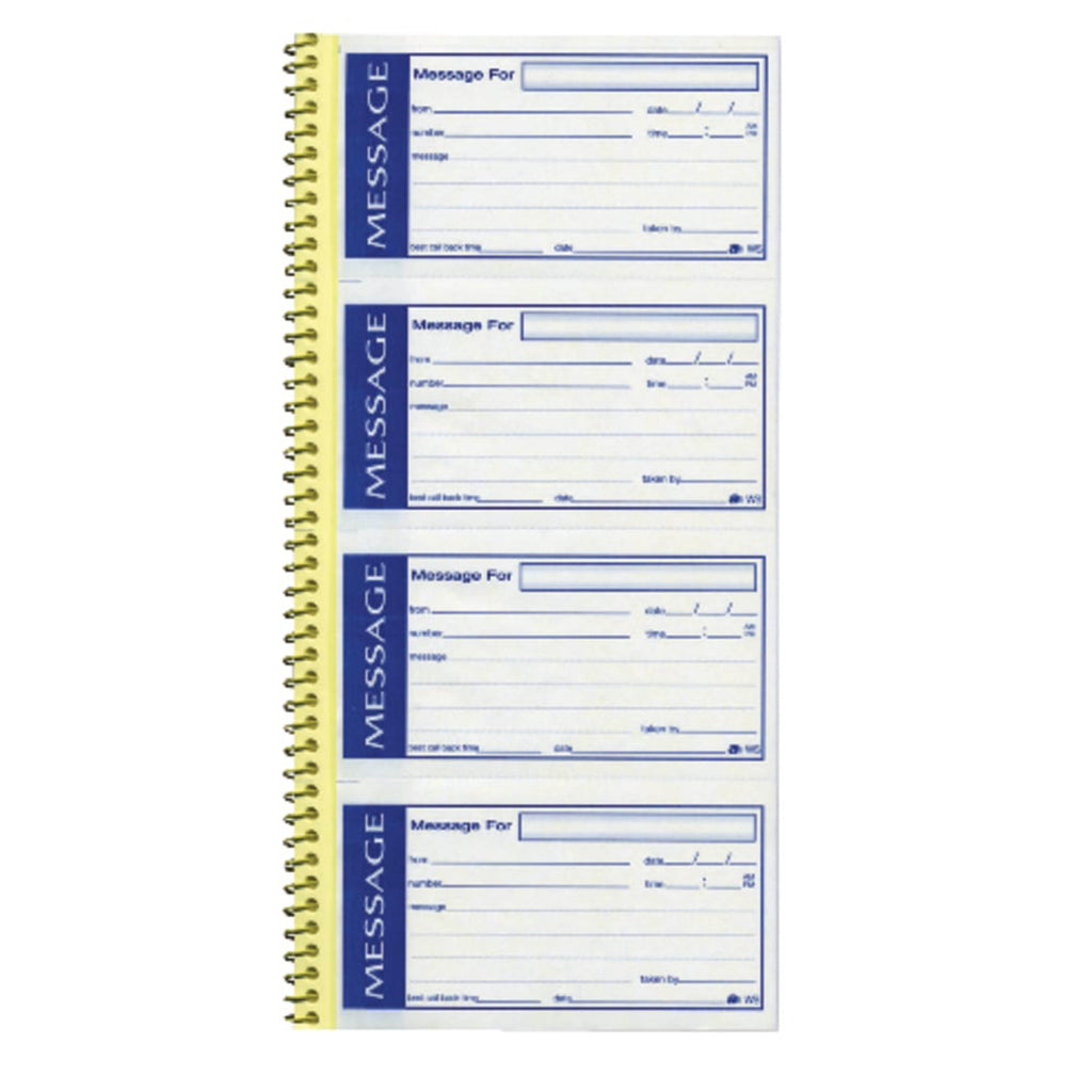 Write n' Stick Phone Message Book, 11" x 5 1/4", 200 Messages, Canary/White