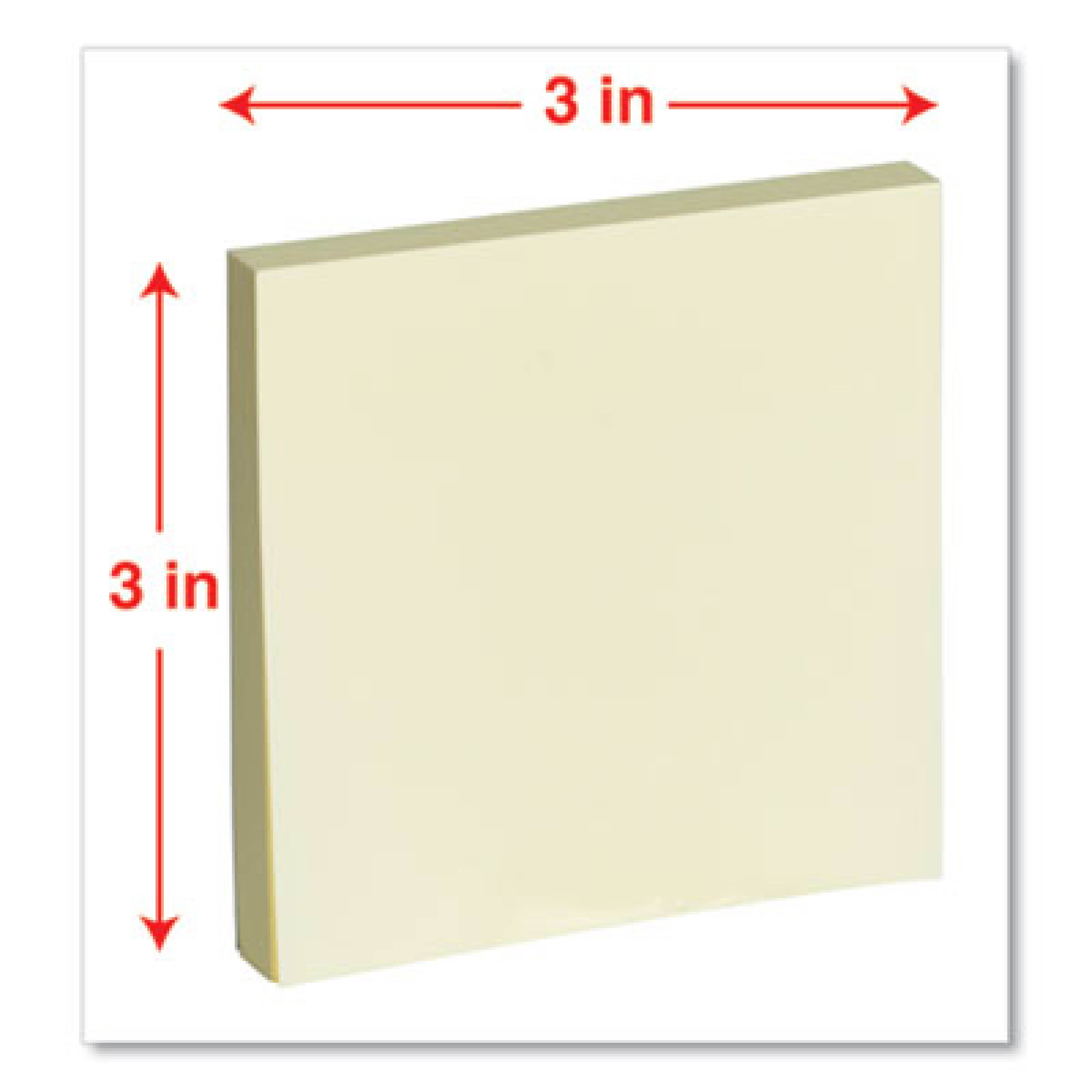 3" x 3" Yellow Adhesive Notes, 100 Sheets, 24 Packs