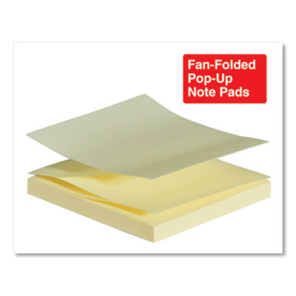 Fan-Folded Pop-Up Notes, 3" x 3", Assorted Pastel Colors, 100 Sheets Per Pad, Pack Of 12 Pads
