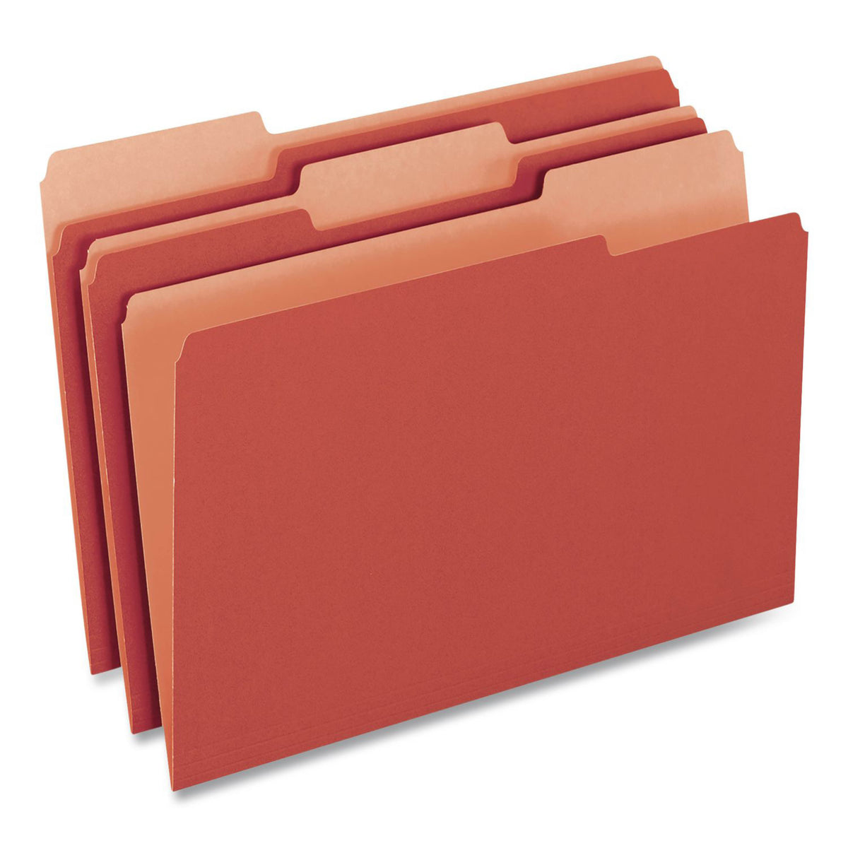 Color File Folders, Letter Size, 1/3 Cut, Red, Box Of 100 (12743)