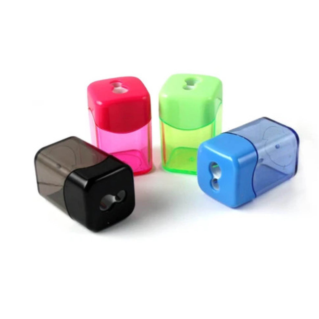 Double-Hole Manual Pencil Sharpener, Assorted Colors
