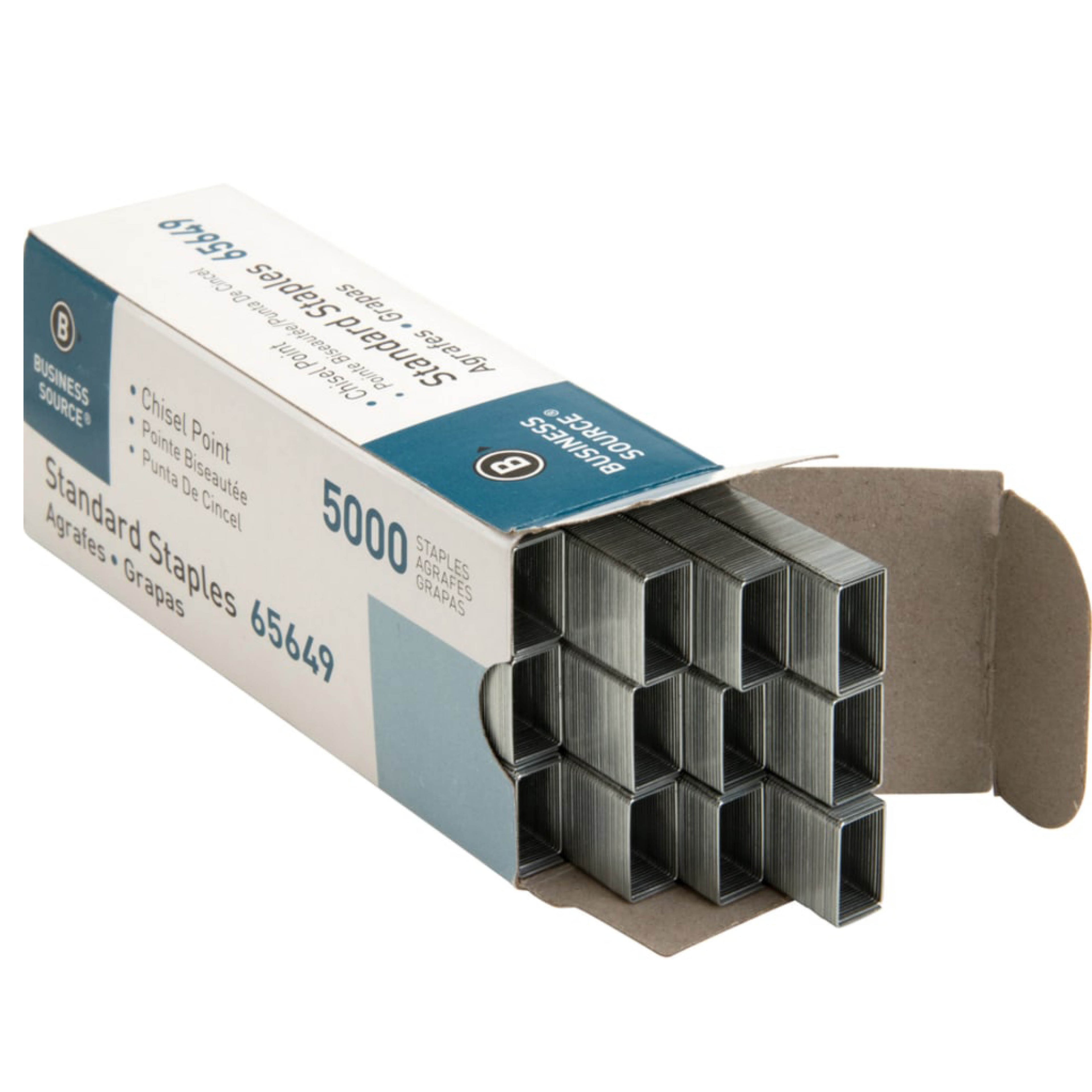 Chisel Point Standard Staples, 210 Per Strip, 1/4" Leg, 1/2" Crown, 5,000 Box, 5 Boxes