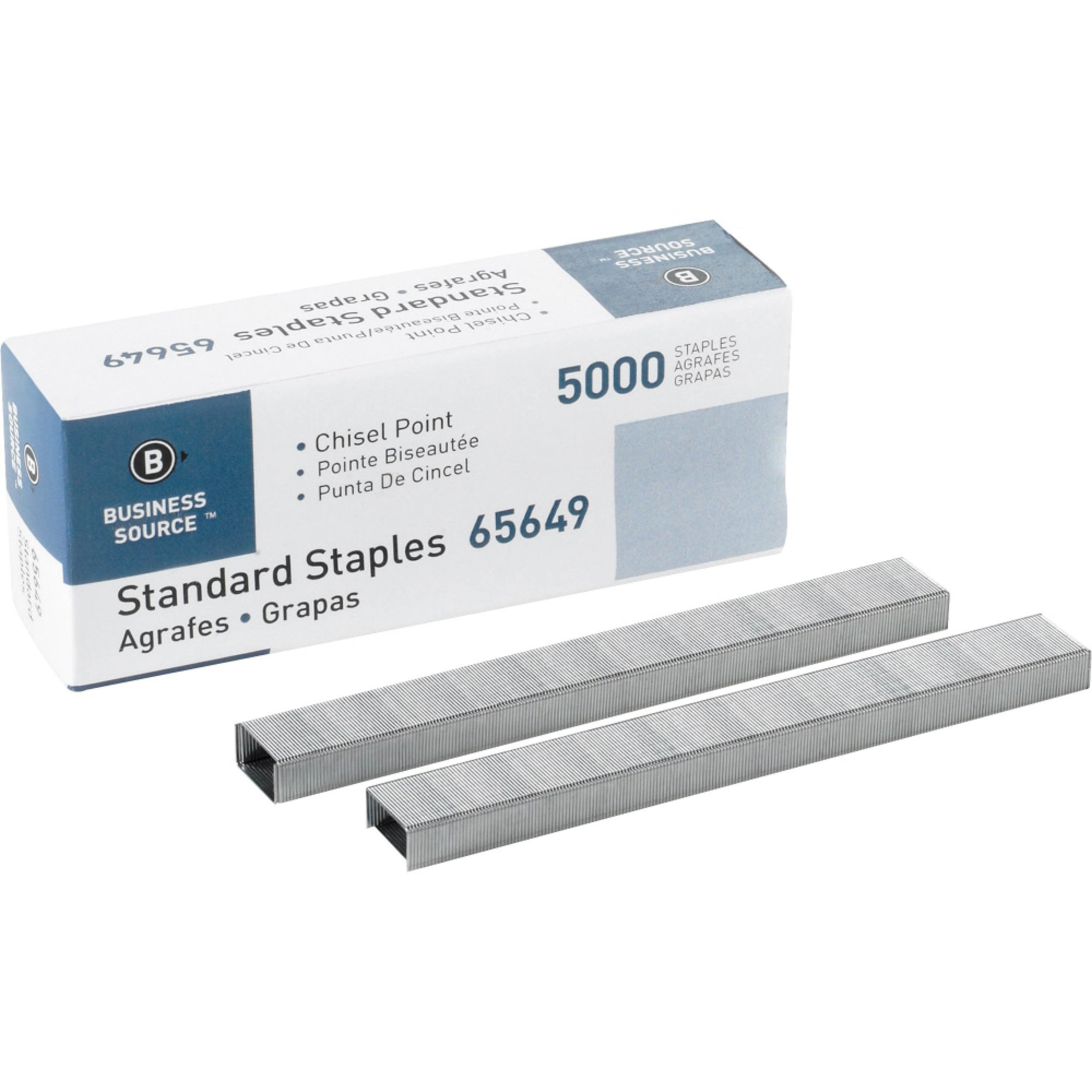 Chisel Point Standard Staples, 210 Per Strip, 1/4" Leg, 1/2" Crown, 5,000 Box, 5 Boxes